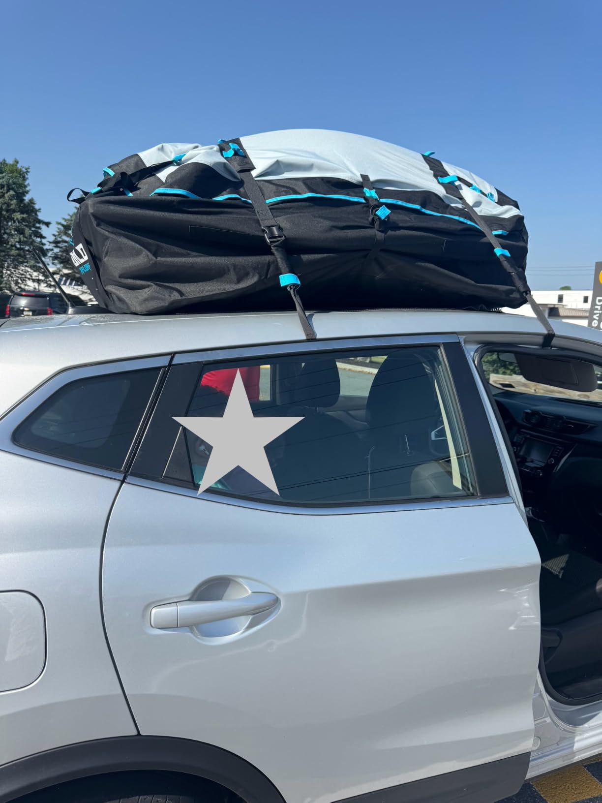 Rooftop Cargo Carrier 23 Cu Ft, Waterproof Soft Shell Roof Bag | Heavy Duty Car Top Luggage Cargo Bag with Patented Door Hooks, Protective Mat and Storage Bag (49 x 37 x 22 in, XXL) customer photo 1