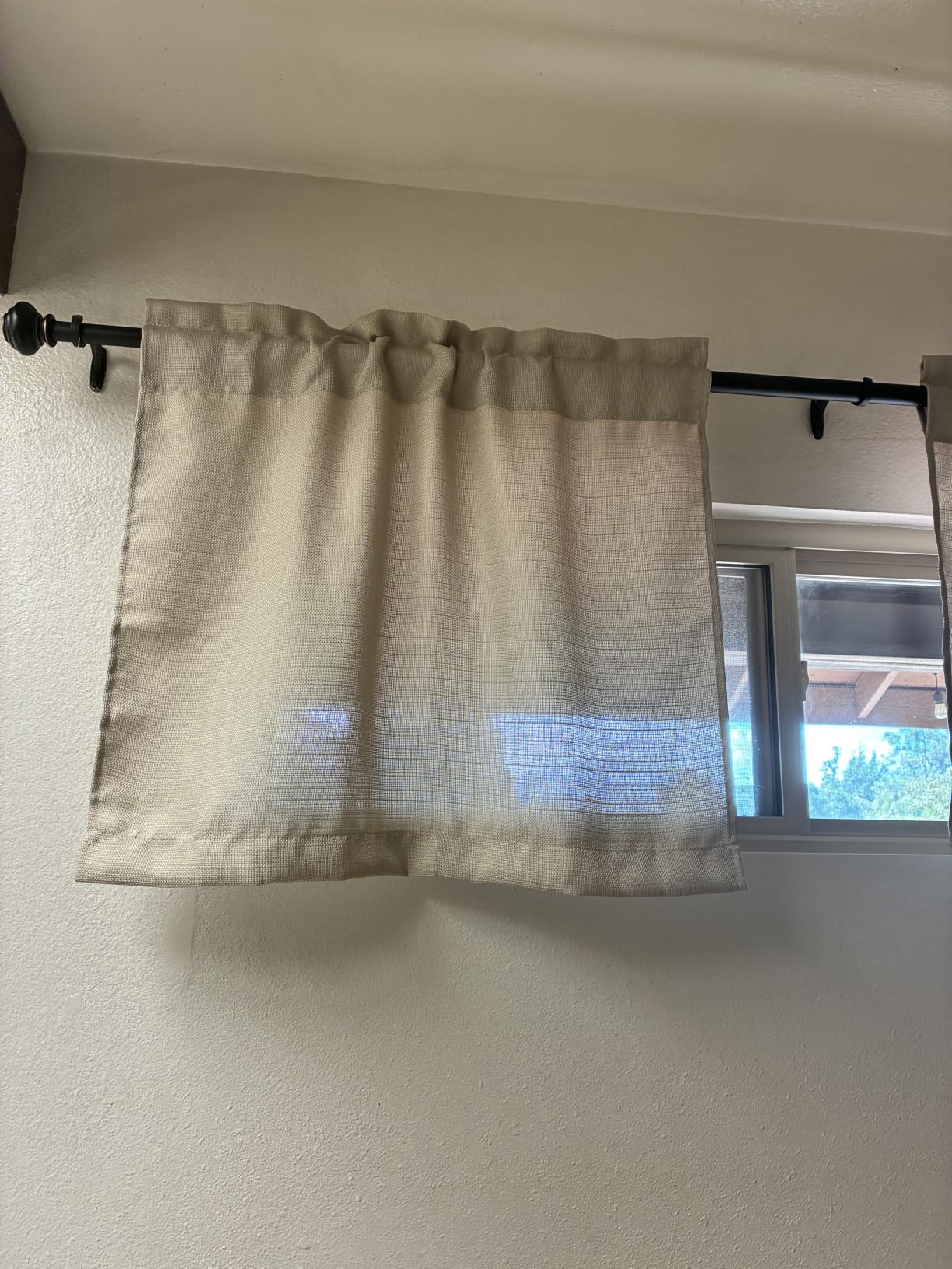Chyhomenyc Light Green Kitchen Curtains Tier 36 Inch Length, 2 PCS | Faux Linen Textured Small Cafe Curtains, Light Filtering Short Window Curtains for Porch Bathroom, Each 30x36 inch customer photo 1