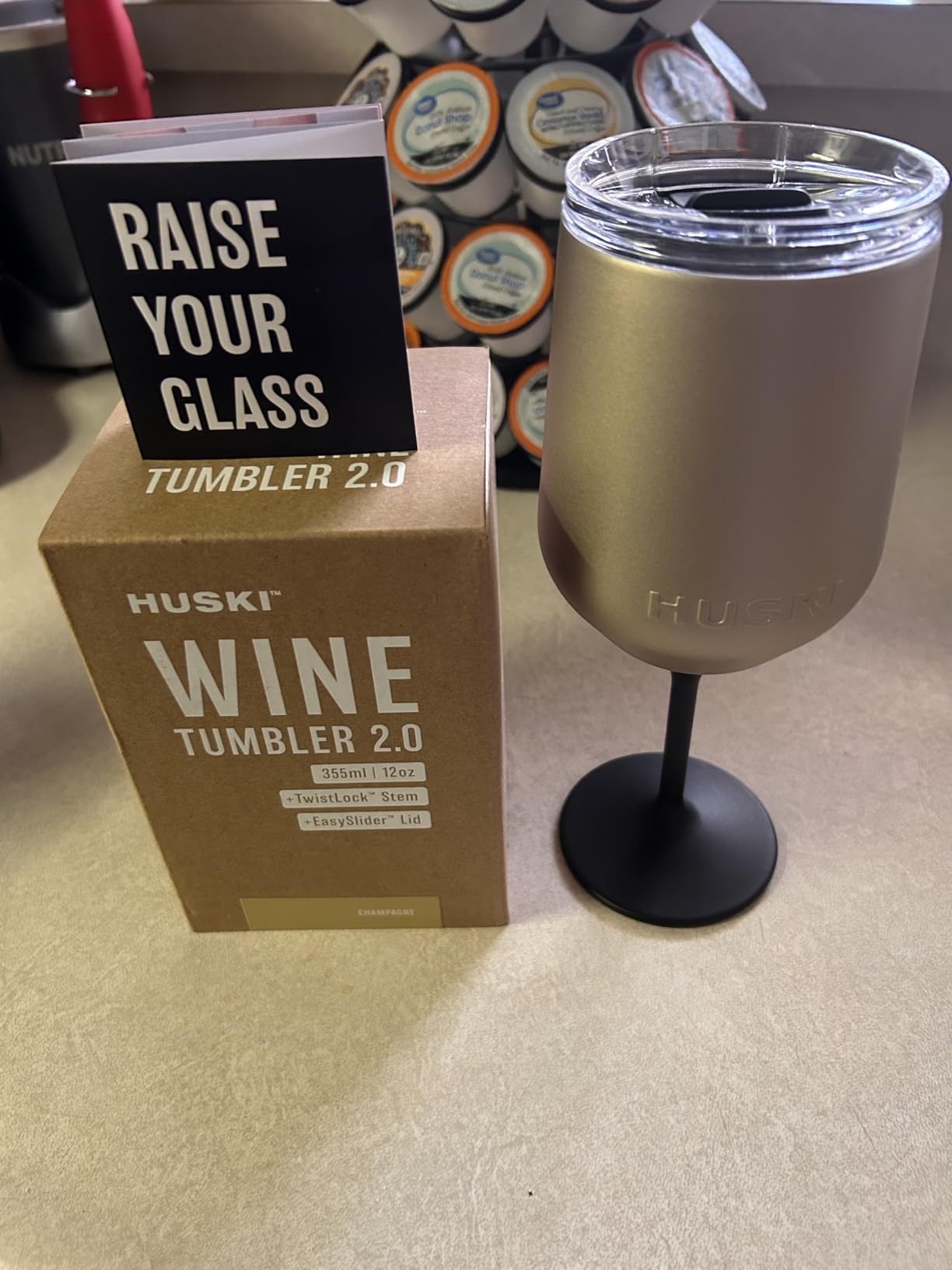 Huski Wine Tumbler 2.0 | Award-winning Design with Detachable Stem | Premium Stainless Steel Wine Glass with Lid | Triple Insulated Tumbler | 12oz Capacity | Great Gift (Powder Pink) customer photo 1