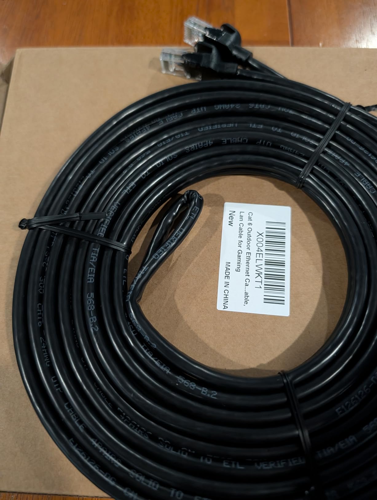 Jadaol [UL Listed] Cat6 Ethernet Cable 50 ft with Clips 10Gbps PoE++, Black | Outdoor&Indoor, 550MHz, 24AWG Pure Copper, Gold-Plated, Cat 6 RJ45 Network LAN Patch Cable for Router, Modem, Switch, Gaming customer photo 1