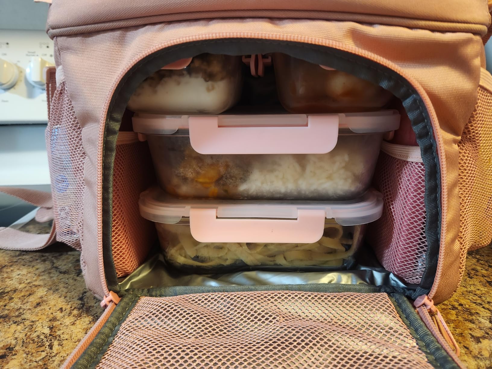 Bentgo Prep Deluxe Insulated Multimeal Bag - Lunch Box Bag, Holds 5 Meals, Premium Insulation up to 8 Hrs, Durable, Water-Resistant - Large Capacity For Adult Meal Prep (White Marble) customer photo 1
