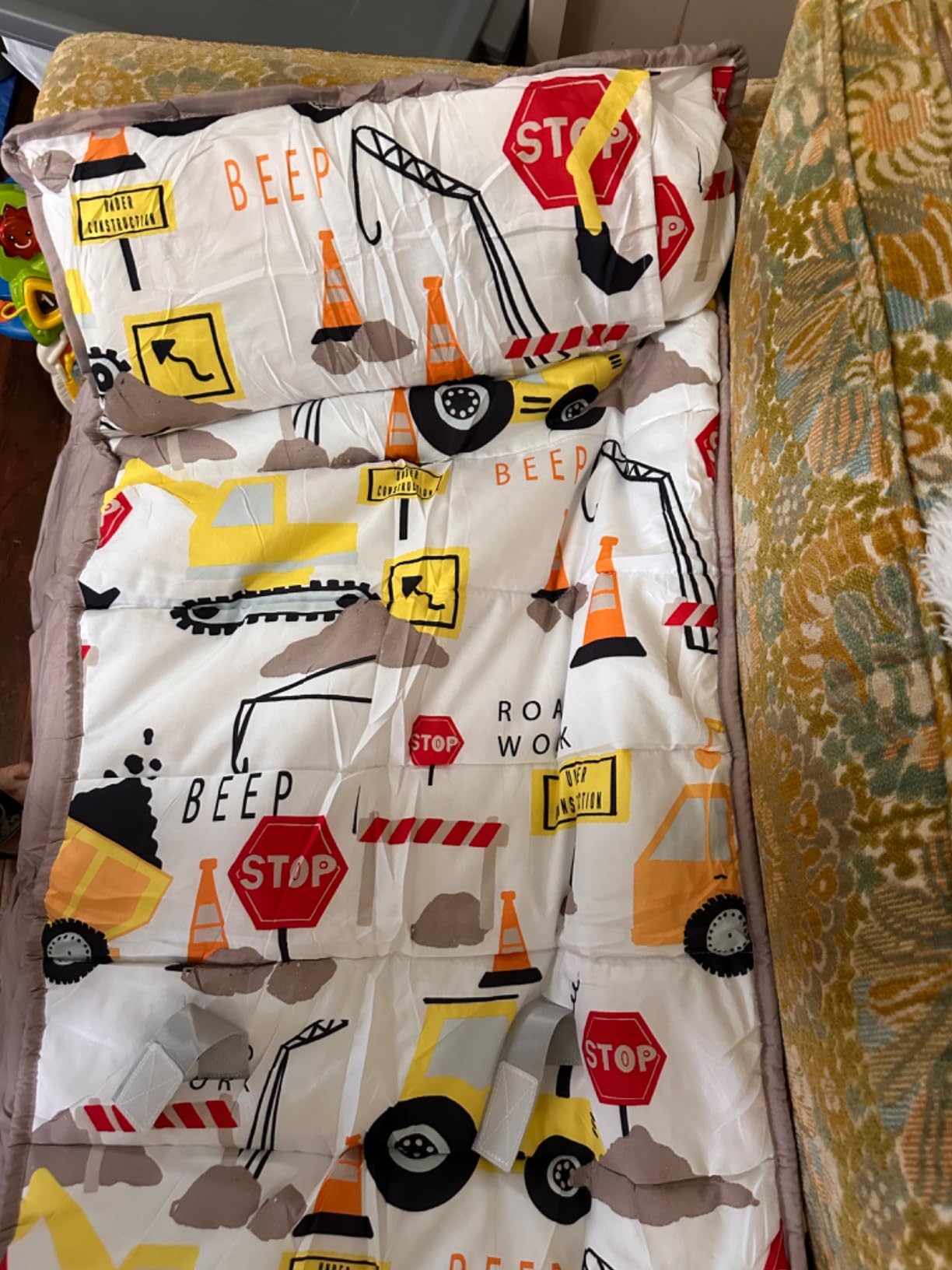 MORAIS Toddler Nap Mat with Pillow and Blanket, 52 x 20 Lightweight and Soft Nap Mat for Preschool, Daycare, Travel Sleeping Bags customer photo 1