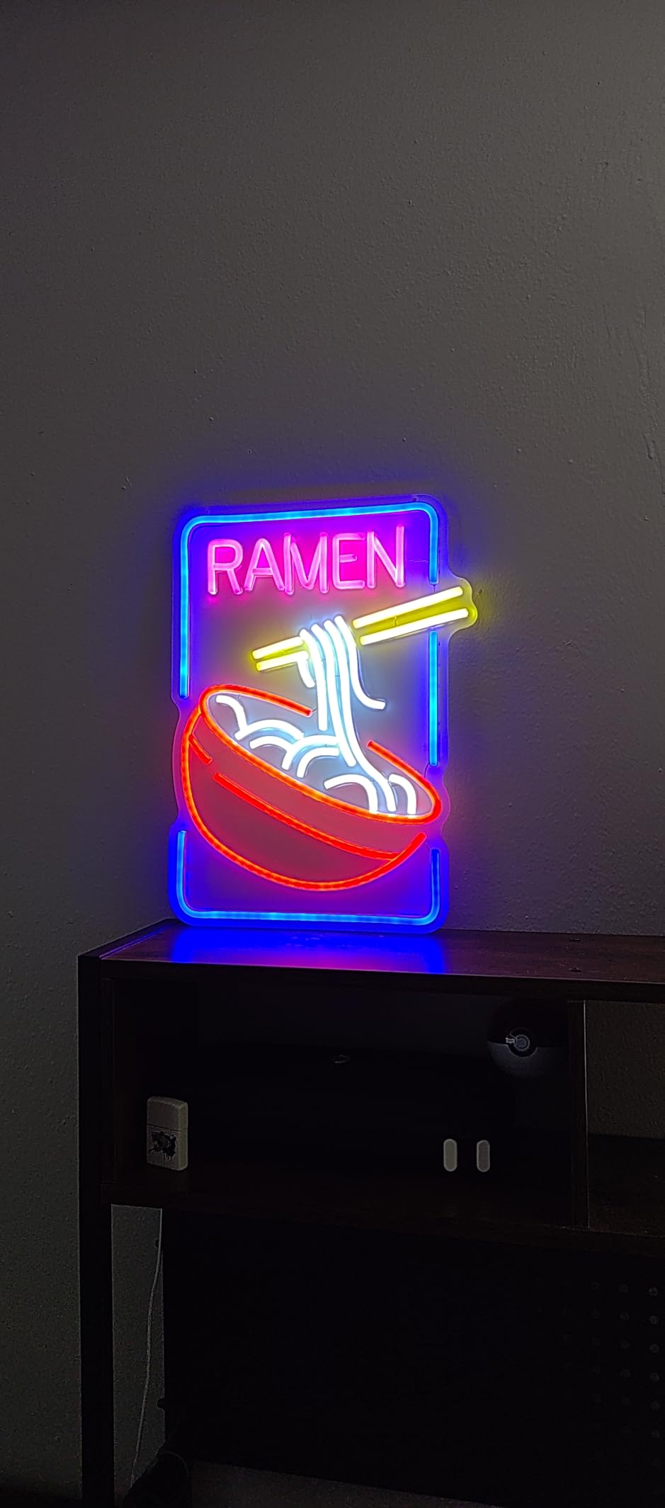 Ramen Neon Sign Noodle Led Neon Lights for Wall Decor Neon Ramen Light up Sign Powered by USB Multi colored Neon Lights for Restaurant Ramen Shop Window (16.5''X12'') customer photo 1