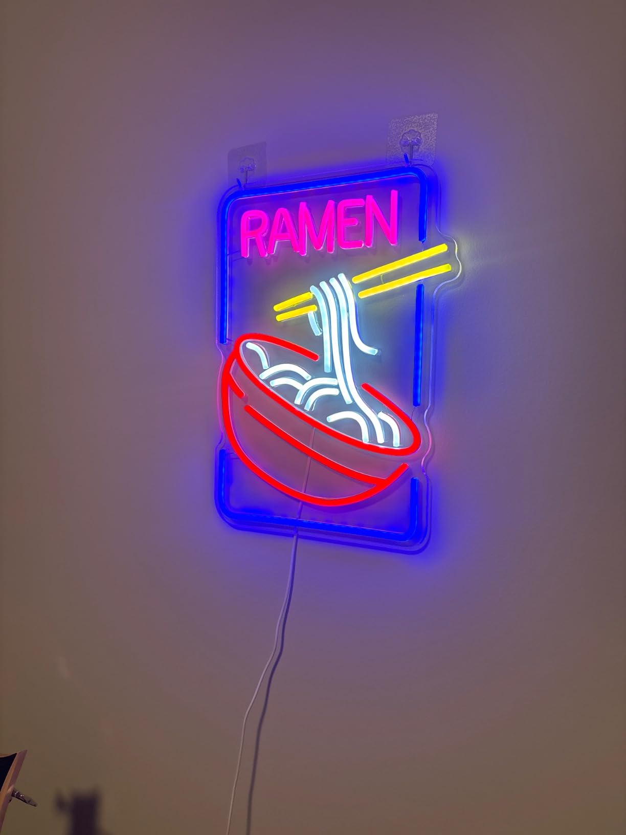 Ramen Neon Sign Noodle Led Neon Lights for Wall Decor Neon Ramen Light up Sign Powered by USB Multi colored Neon Lights for Restaurant Ramen Shop Window (16.5''X12'') customer photo 2