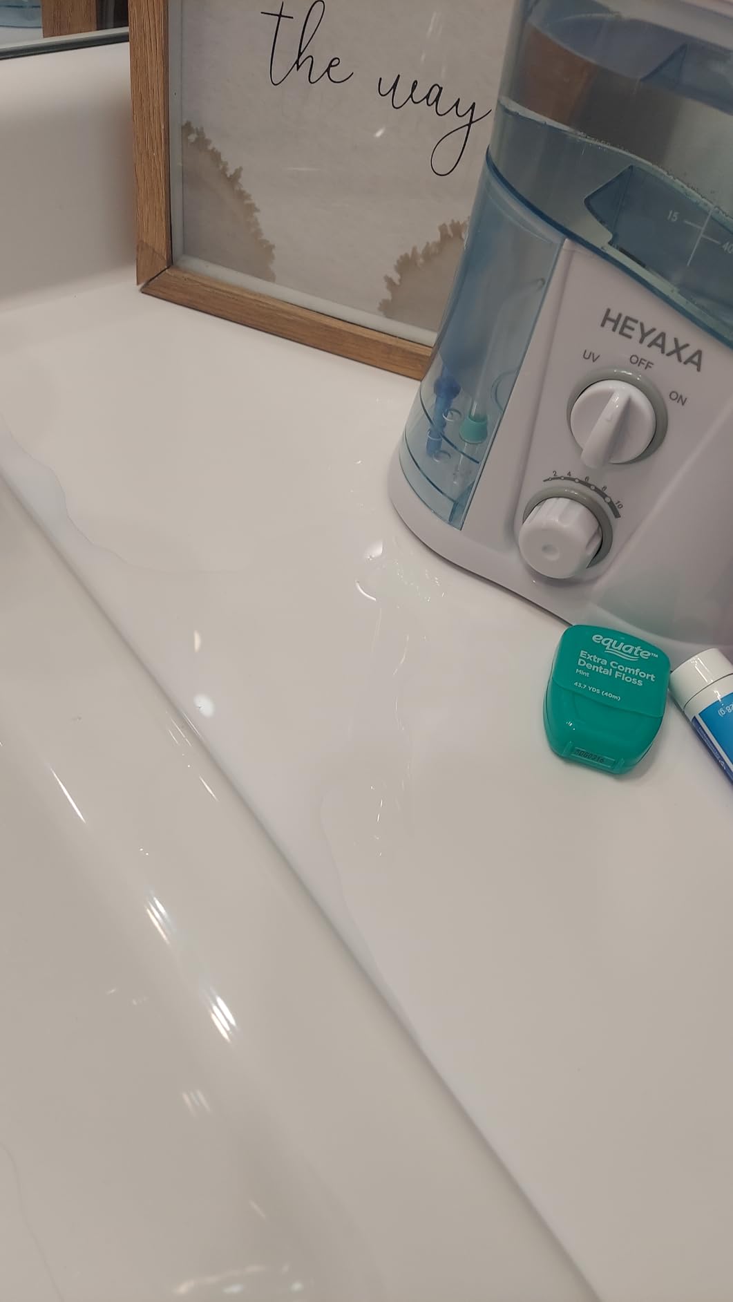 HEYAXA Water Dental Flosser for Teeth Cleaning with 1000ML Large Capacity and UV Storage, 10 Adjustable Pressure Electric Oral Irrigator with 7 Jet Tips for Home Use, Gums, Braces (White) customer photo 2