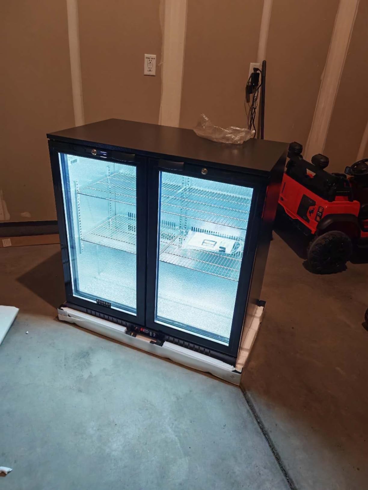 BODEGACOOLER Back Bar Cooler, 2 Door Commercial Beverage Refrigerator | 7.4 Cu.Ft Holds 209 Cans/117 Bottles, Under Counter Bar Fridge with LED light & Low-E Self-Closing Glass Doors customer photo 2