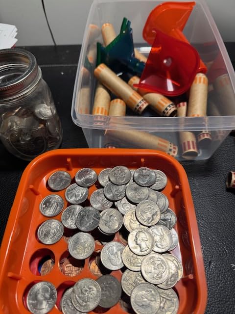 ESSENTIAL Coin Sorter Trays & Coin Counter Tubes, Coin Roller Crimping Tool with 60 Pcs Assorted Preformed Coin Wrapper Rolls customer photo 2