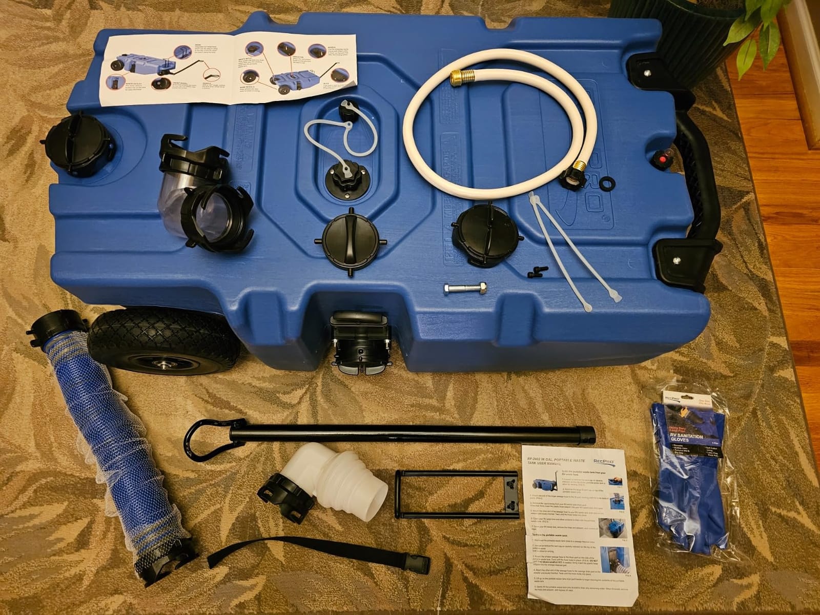 RecPro RV Portable Waste tank | 36 Gallon | Blue | No-Flat Tires | Heavy-Duty Polypropylene, Fast Emptying, Built-in Venting Cap and Fill Level Indicator customer photo 1
