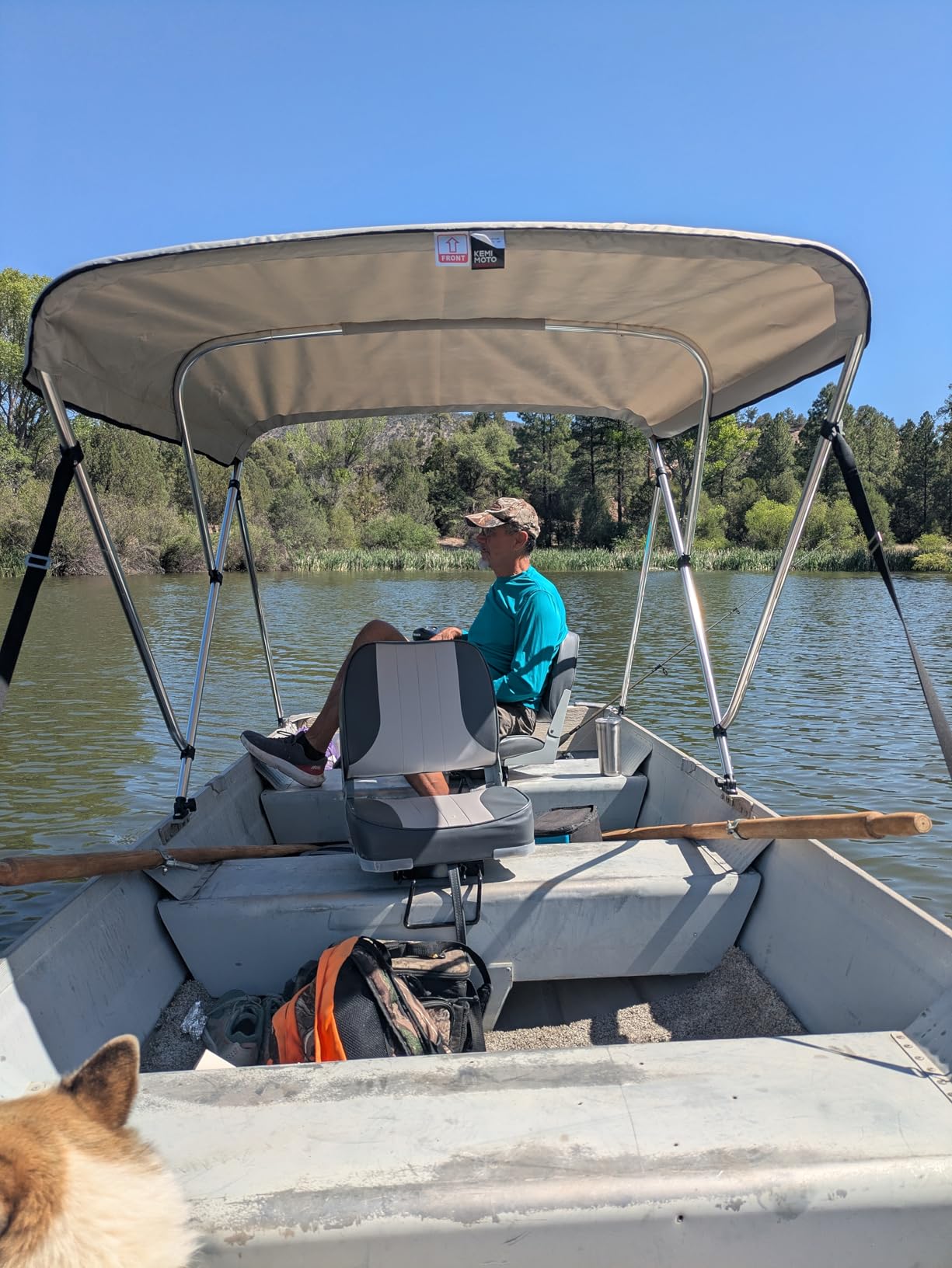 KEMIMOTO Bimini Top for Boat, Bimini Tops Cover 600D Marine Grade Canvas Boat Canopy with 6ft Length 54 in - 96 in Width 46 in Height, Includes Mounting Hardware, Straps Rear Support Poles customer photo 2