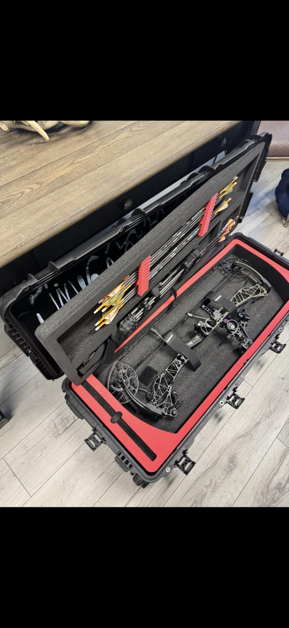 NANUK 991 Compound Bow Case - Waterproof Archery Bow Hard Case with Foam Inserts & Straps, 47.75 x 20.13 x 9.5 inches - Lockable, Dustproof, Crushproof, Impact-Resistant & Rugged, Made in Canada - Black customer photo 2