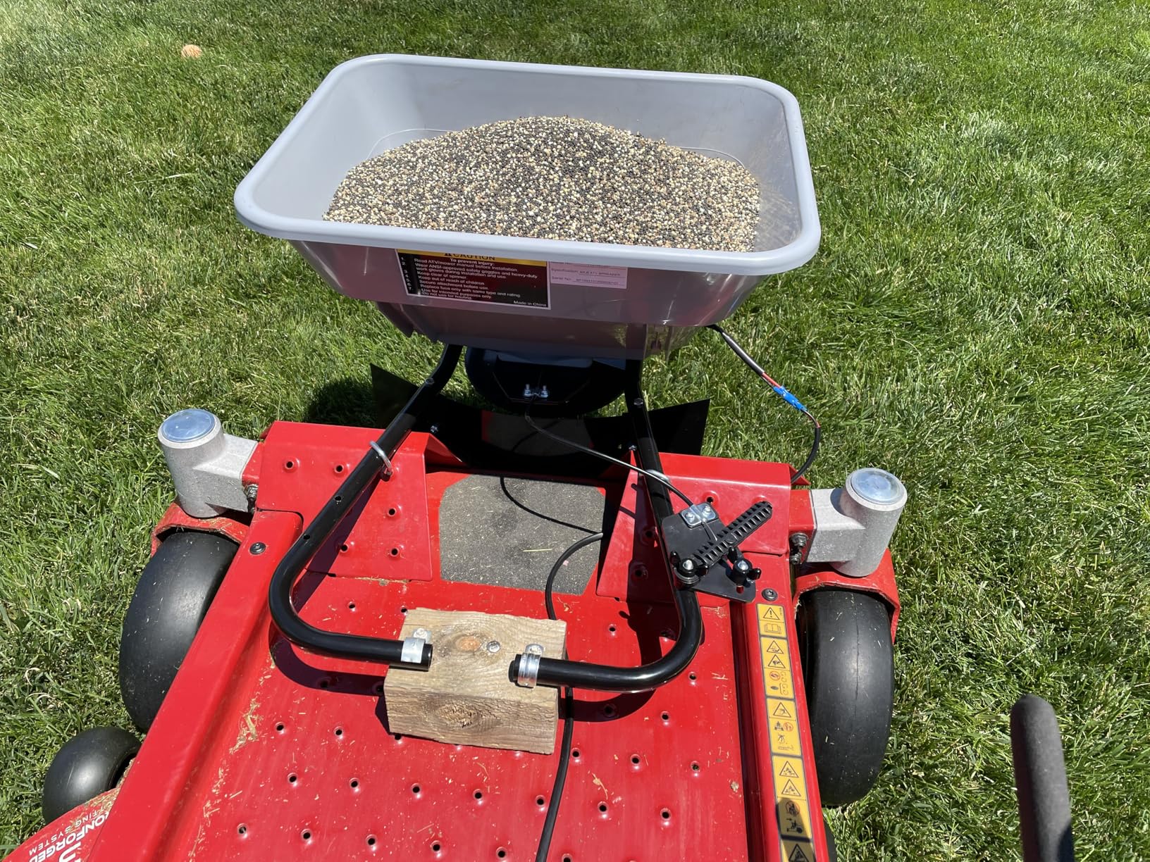 80 LB ATV/UTV Broadcast Spreader - 12-Volt Heavy Duty Motor - Salt, Seed, Fertilizer & More - Adjustable Drop Rate - Included Hopper Cover customer photo 2
