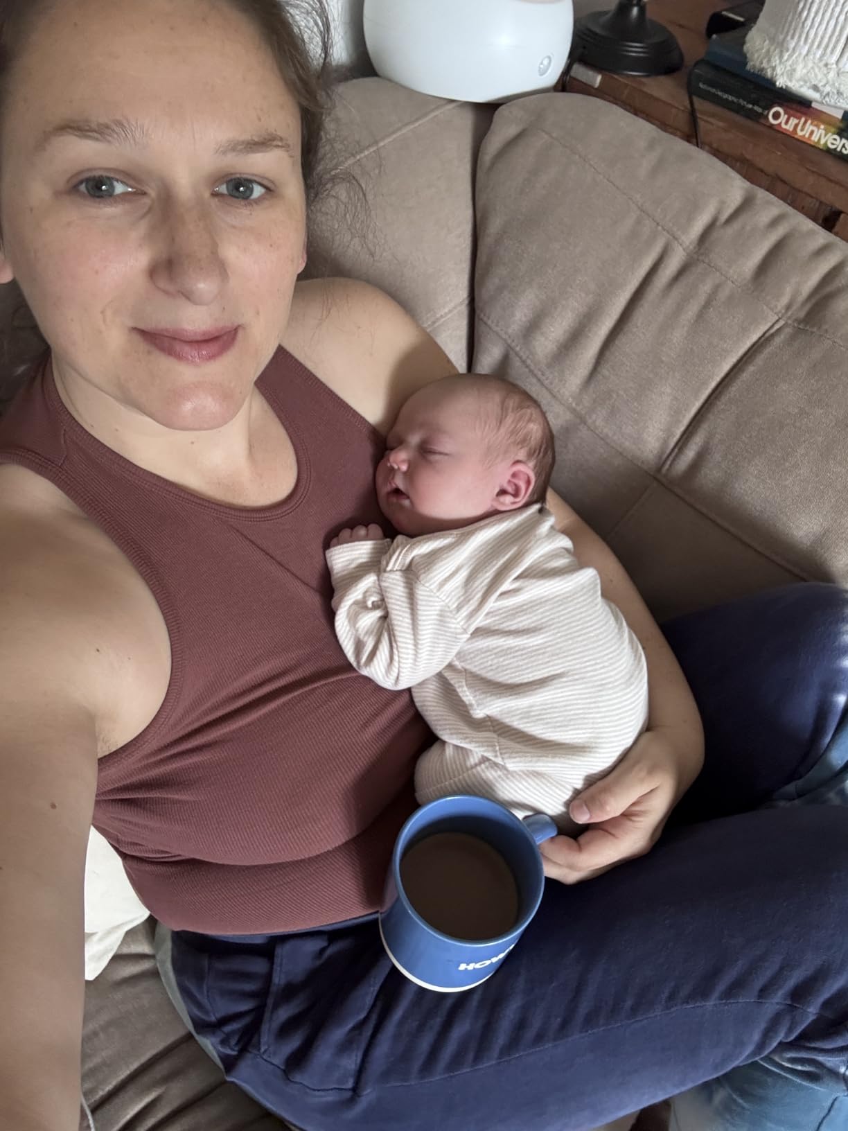 Kindred Bravely Ribbed Racerback Nursing Tank Top for Breastfeeding | Soft postpartum nursing cami with pull-aside feeding panel. Breathable, stretchy fabric layers well for pregnancy and beyond customer photo 1