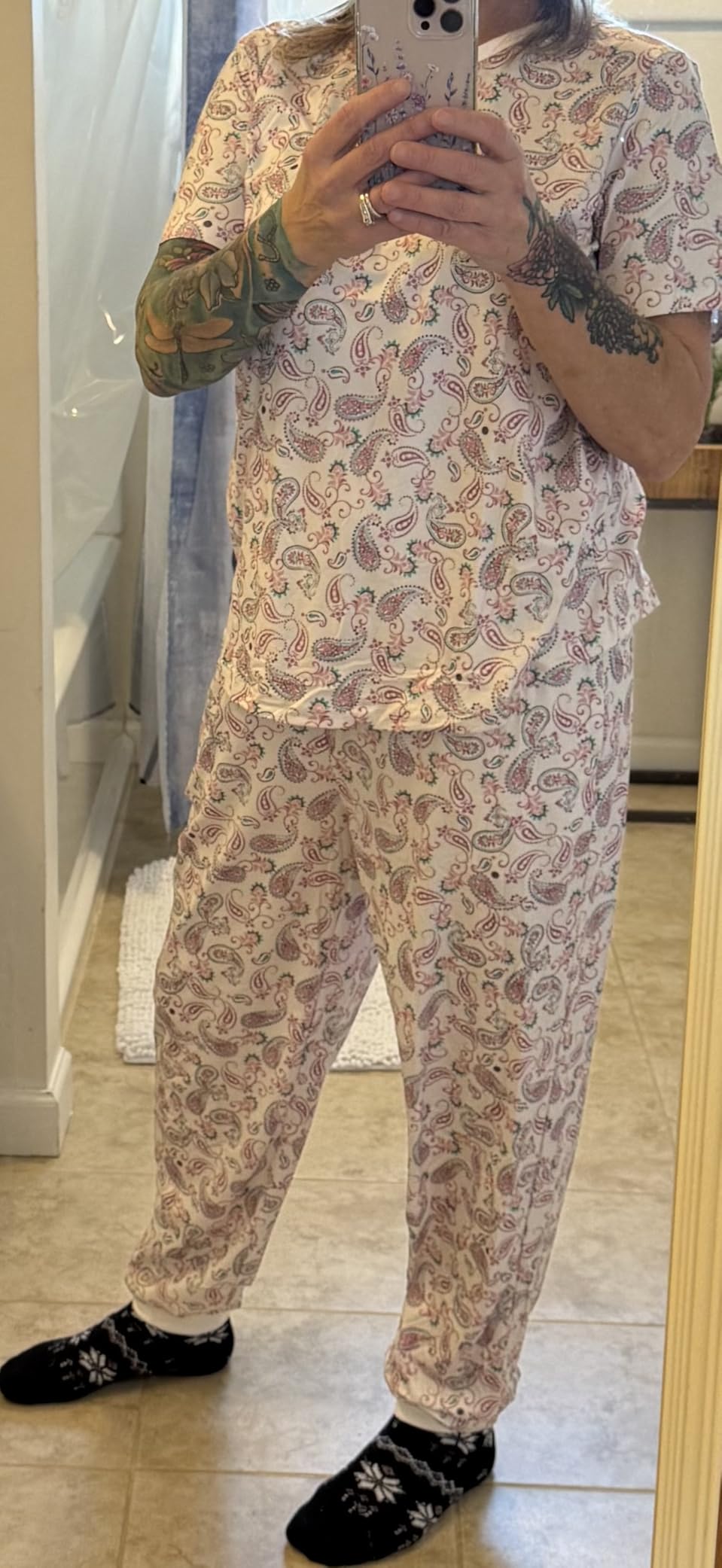 Ekouaer Pajamas for Women Set 2 Piece Fall Sleepwear with Pockets | Soft Ladies Pajama Sets, Matching Pjs, Short Sleeve Lounge Sets, Joggers Long Pants, Casual Loungewear customer photo 1