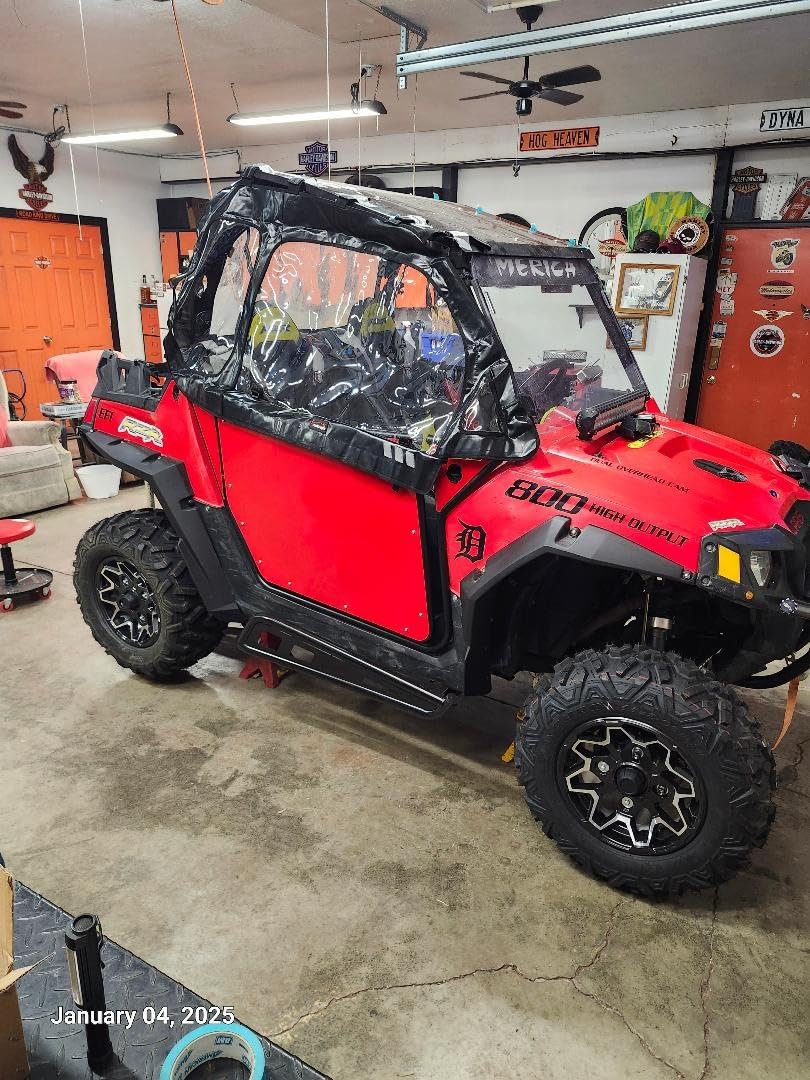 UTV Cab Enclosure Upper Doors for 2014-2023 RZR XP 1000 Turbo | Upgraded Zipper Vent, with Self-Adhesive Fastener, Rollable Soft Side Window; RZR Adventure Accessories, Winter Protection customer photo 1