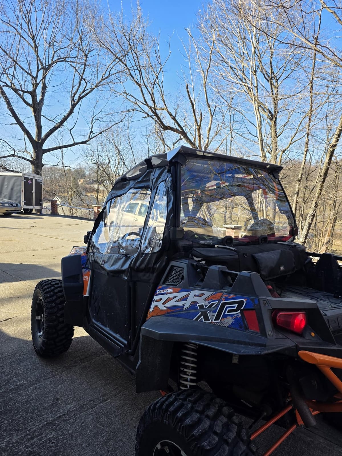 UTV Cab Enclosure Upper Doors for 2014-2023 RZR XP 1000 Turbo | Upgraded Zipper Vent, with Self-Adhesive Fastener, Rollable Soft Side Window; RZR Adventure Accessories, Winter Protection customer photo 2
