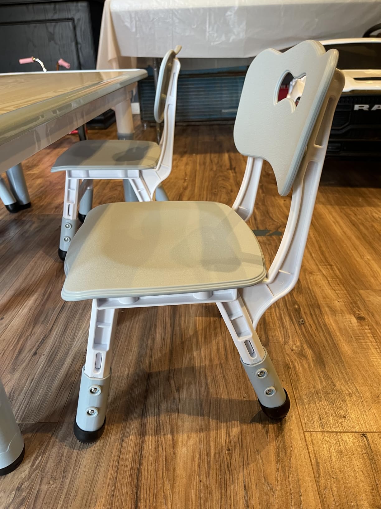 Kids Table and Chair Set for Toddlers - Adjustable Activity Center with Non-Slip Legs & Graffiti-Proof Surface Ages 3-12 customer photo 2