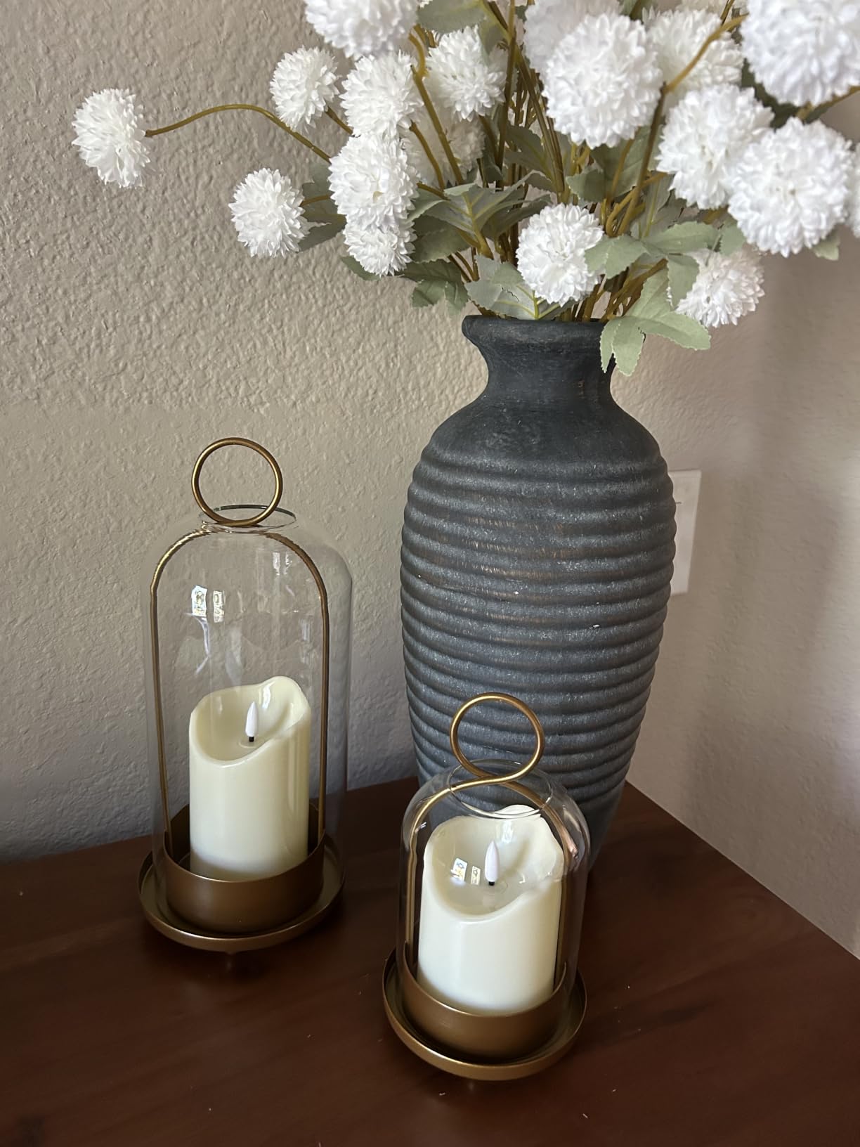Vaseking Large Ceramic Rustic Vase, 11 inch Minimalist Decorative Farmhouse Tall Vase for Home Decor, Living Room, Shelf Decor, Entryway, Wedding, Table Decoration, Bronze customer photo 2