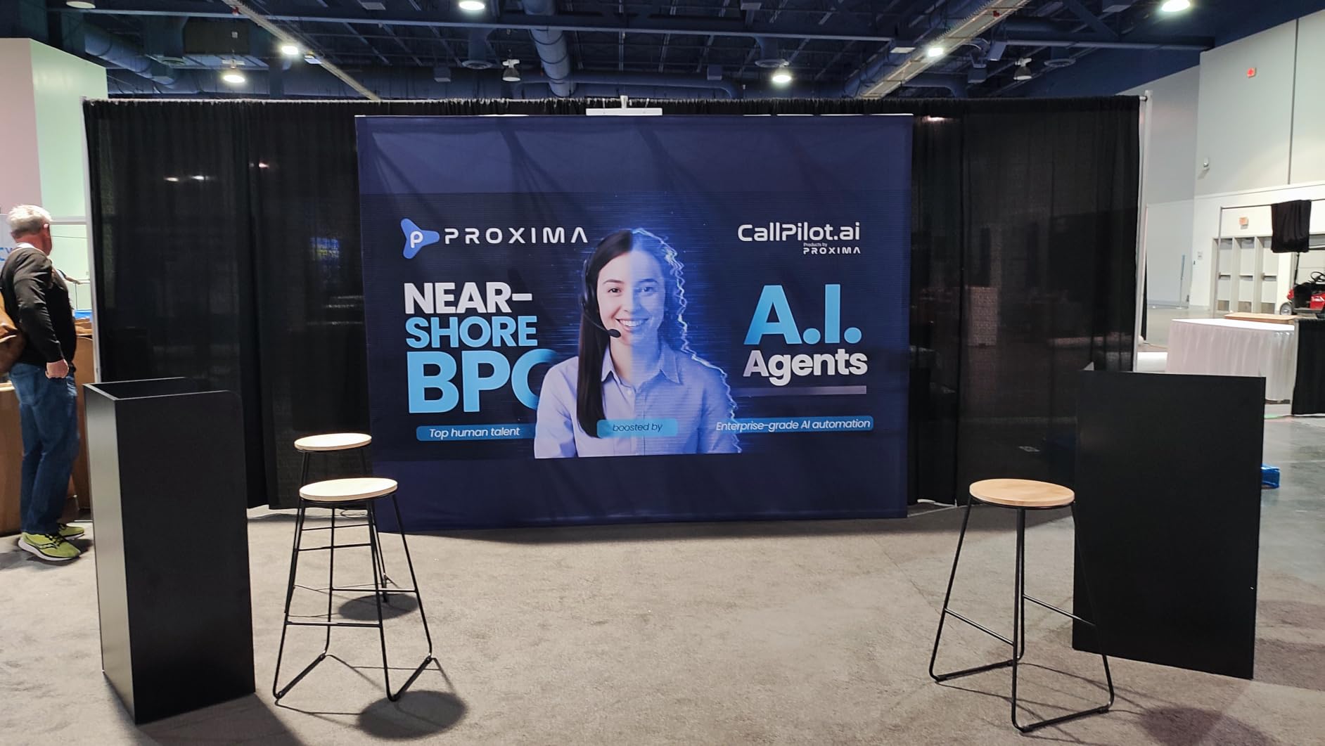Custom Tension Fabric Trade Show Backdrop Pop Up Display Banner with Stand customer photo 1