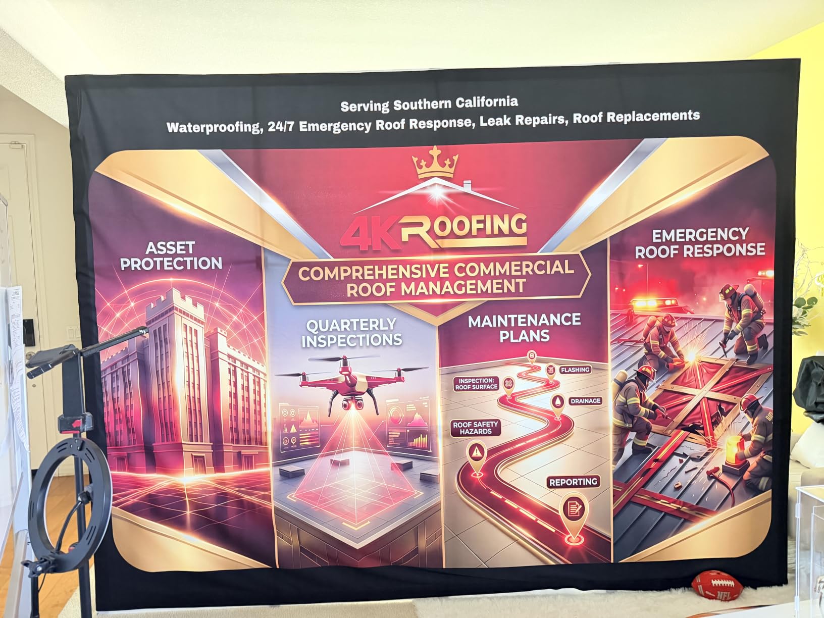 Custom Tension Fabric Trade Show Backdrop Pop Up Display Banner with Stand customer photo 2