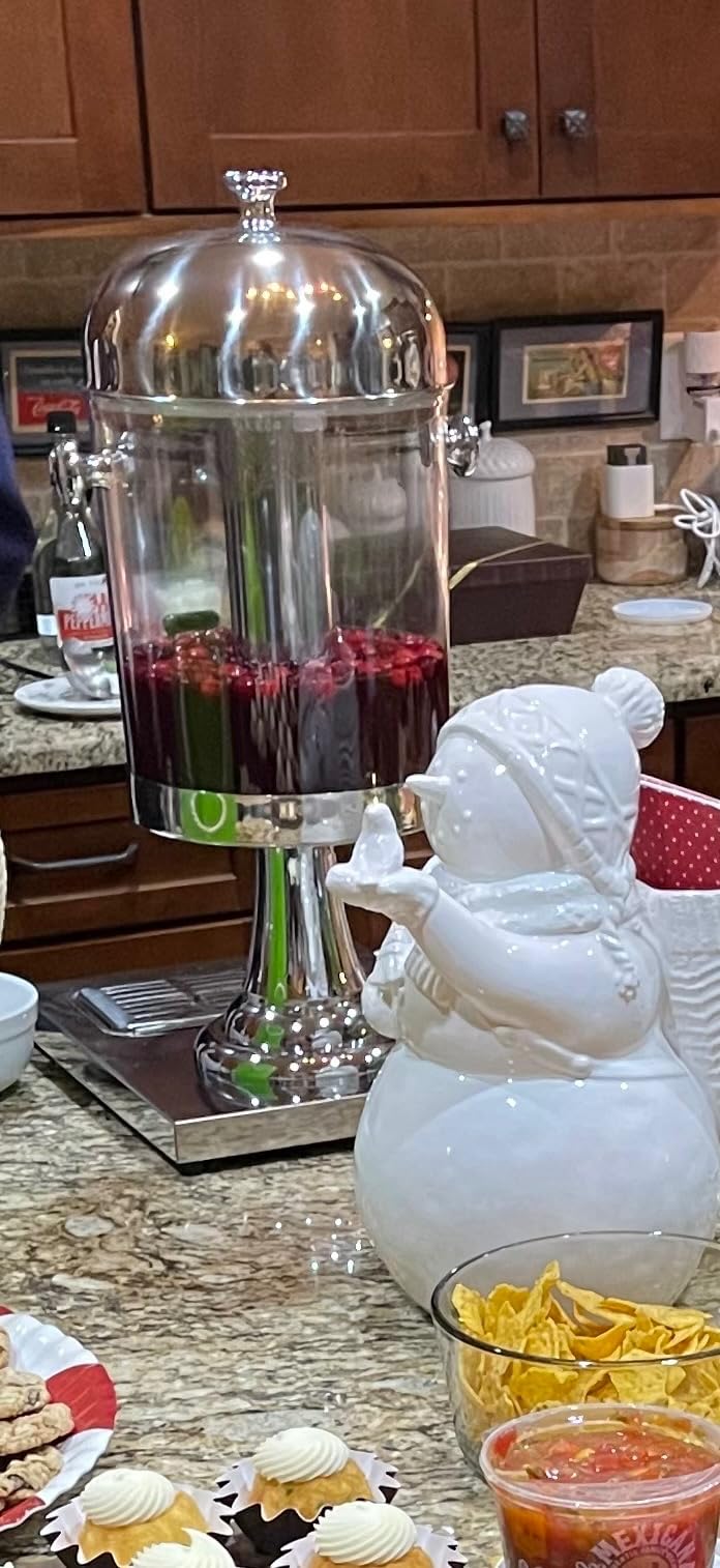4.4 Gallon Beverage Dispenser with Ice Core | Stainless steel drink dispenser with stand and ice core for cold drinks, juice, lemonade, iced tea, parties, and events. customer photo 2