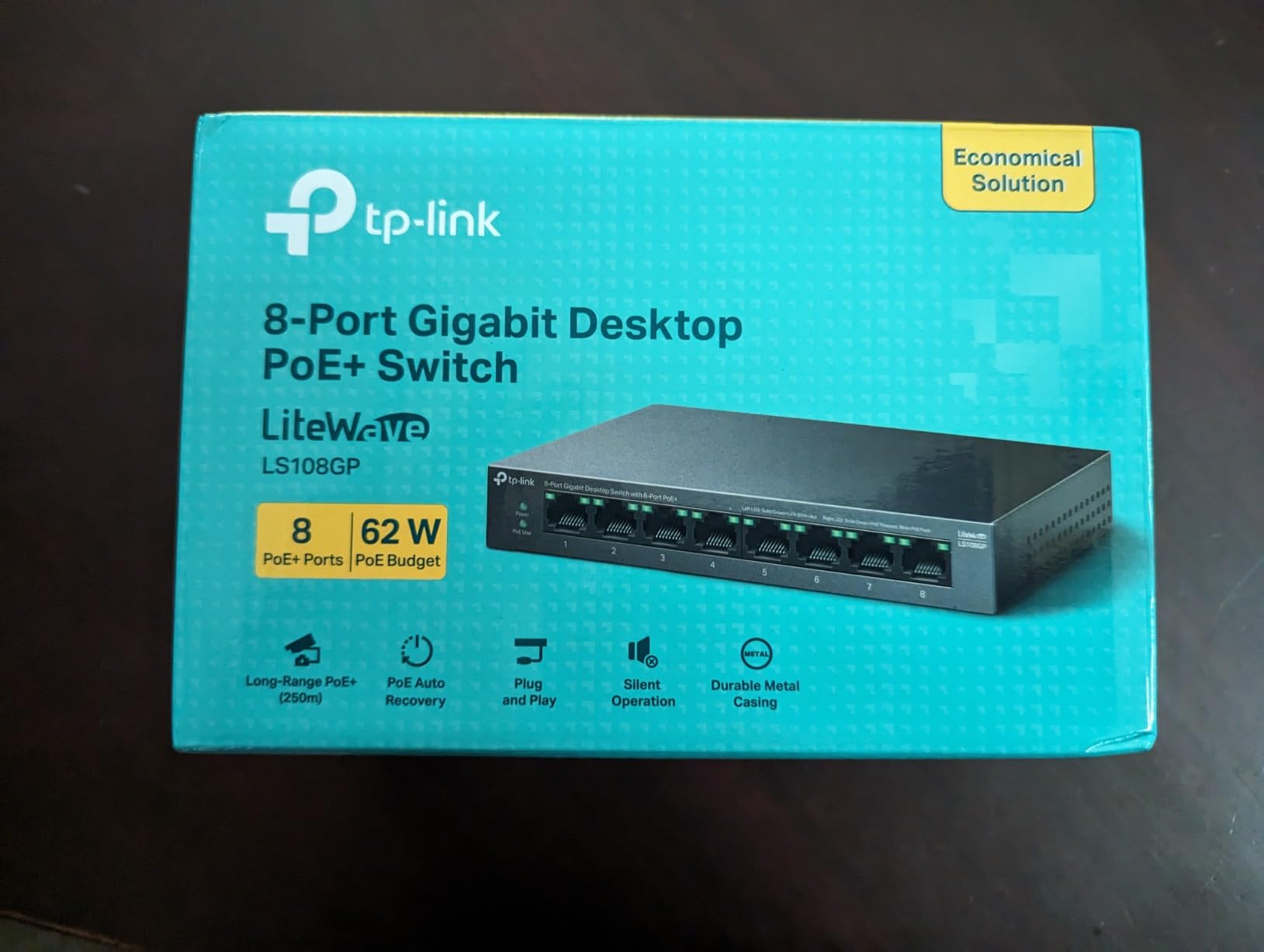 TP-Link LS108GP, 8 Port PoE Gigabit Ethernet Switch | 8 PoE+ Port 62W, Plug & Play, Extend Mode, PoE Auto Recovery, Desktop/Wall Mount, Silent Operation customer photo 2