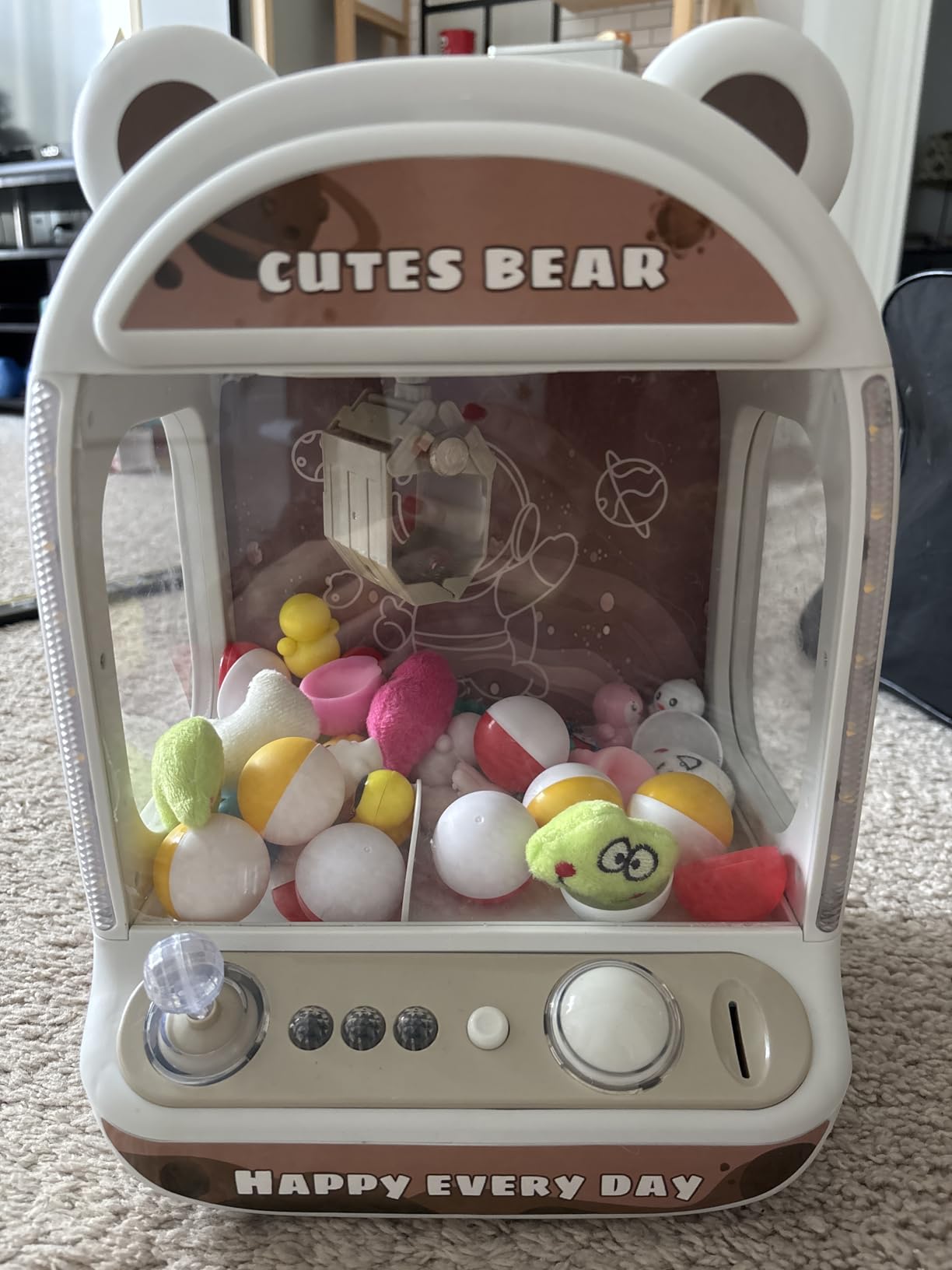 Skirfy Claw Machine for Kids, Mini Arcade Grabber with Plush Toys & Prizes | Mini Vending Machines Game with Lights Sounds, Surprise Eggs & Candy for Family Birthday Game for Kids Ages 6+ customer photo 1