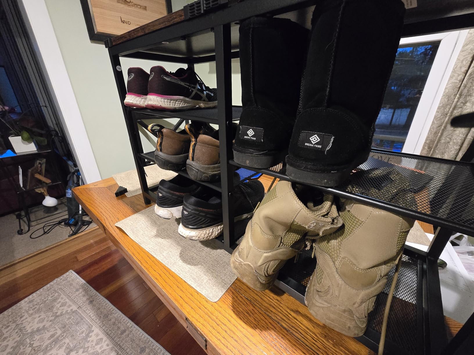 HOOBRO Shoe Bench, 5-Tier Shoe Rack Bench with Mesh Shelves, Shoe Organizer, Industrial Shoe Storage Bench for Entryway, Easy Assembly, 11 x 31.5 x 19.7 Inches, Rustic Brown and Black BF36HX01 customer photo 2