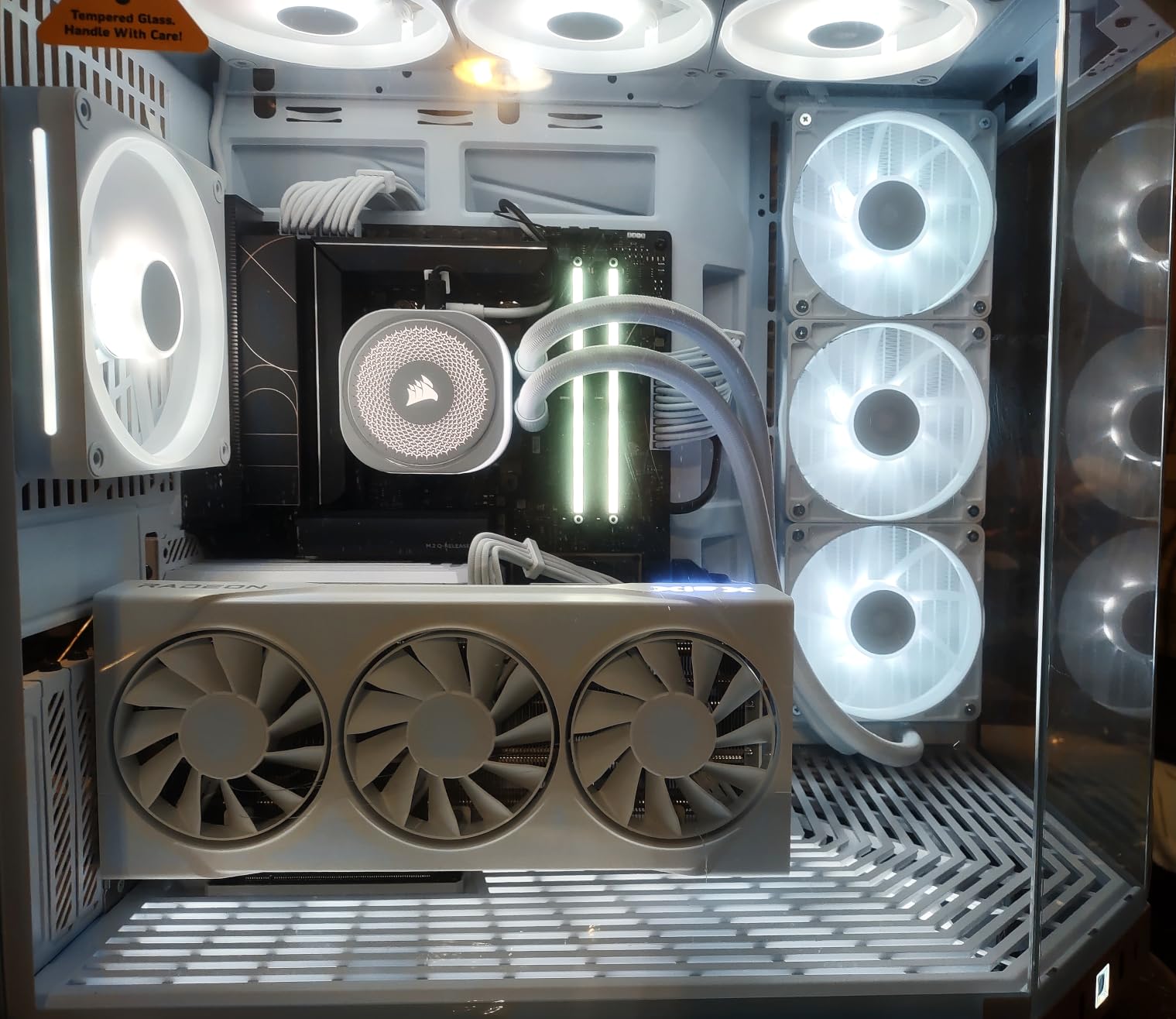 Y70 Modern Aesthetic Gaming PC Case - Panoramic Glass | High-Airflow Design | Cable Management | Dual Chamber ATX Mid-Tower Chassis | 10 Fan Capacity | Luxury PCIe 4.0 Riser Cable - Black/White customer photo 1