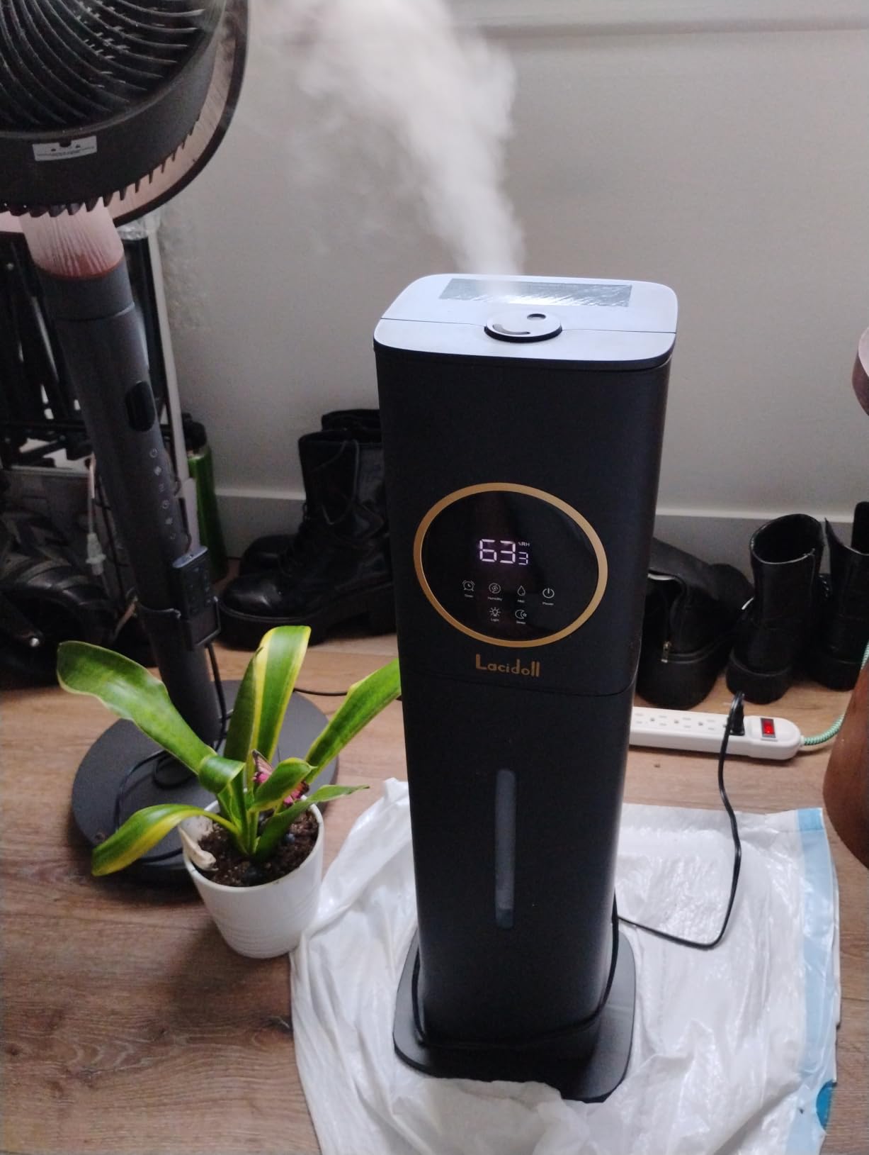 Humidifier Large Room Bedroom with Night Light, 2.1Gal(8L) Humidifiers for Home with Essential Oil Diffuser, Top Fill Whole House Cool Mist Humidifiers for Plants Baby Kids Adults(Black) customer photo 1