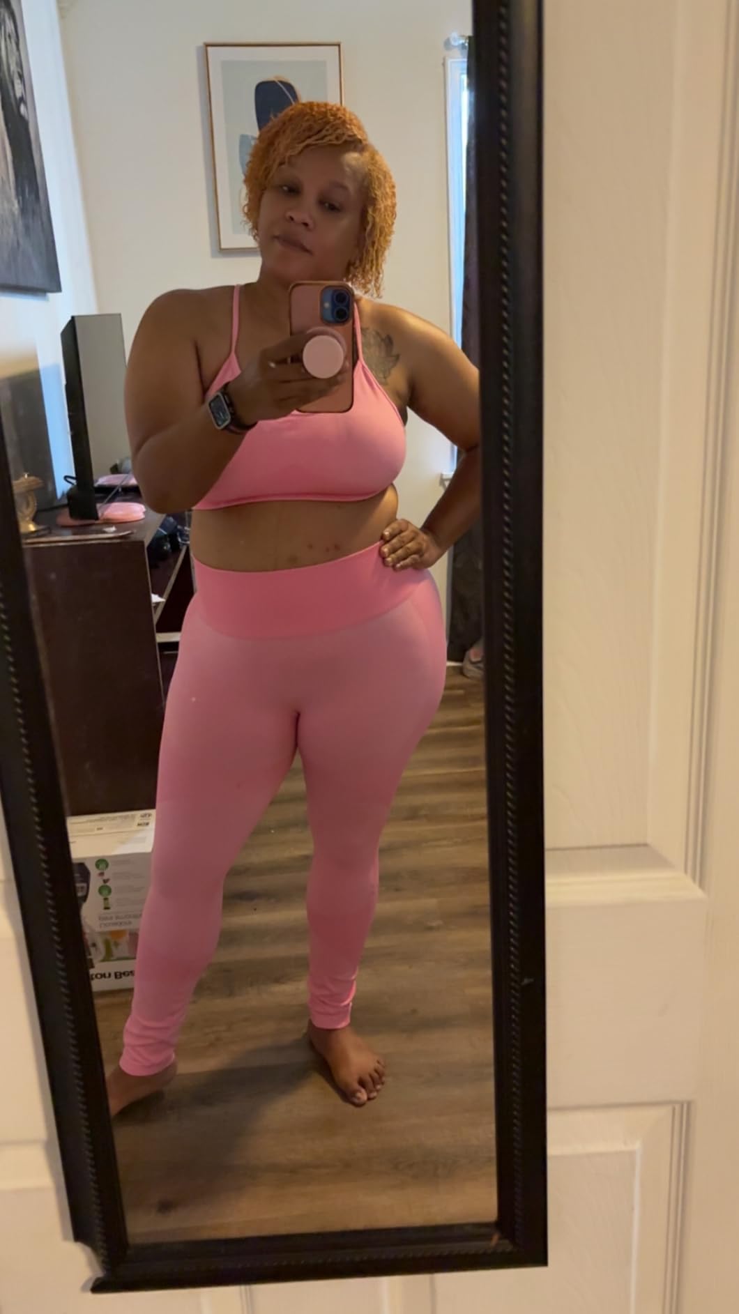 Women's Workout Sets 2 Piece - Seamless Yoga Leggings and Cross-Strap Sports Bra Gym Outfits Activewear Matching Set customer photo 2