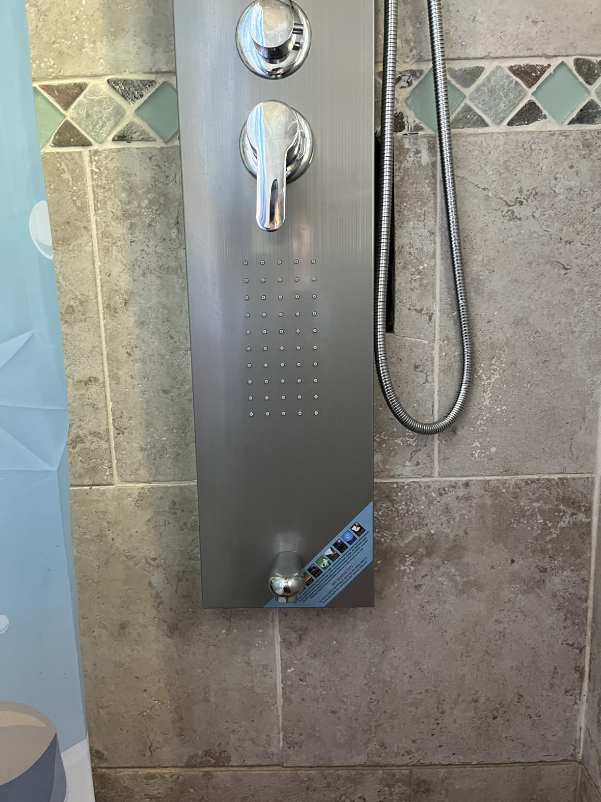 VEVOR Shower Panel System, 5 Shower Modes, LED Shower Panel Tower, Rainfall, Waterfall, 2 Body Massage Jets, Tub Spout, Handheld Shower Head with 59