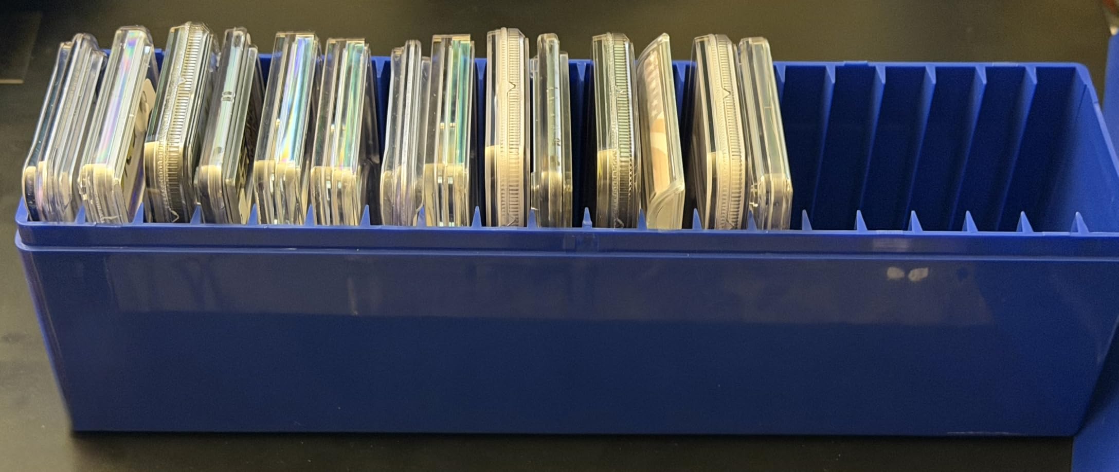 Plastic Coin Slab Storage Box, Coin Storage Box Case for NGC, PCGS, PMG, and Premier Coin Holders, Coin Holder Organizer Boxes with 20 Slots, Only Box, Blue customer photo 1