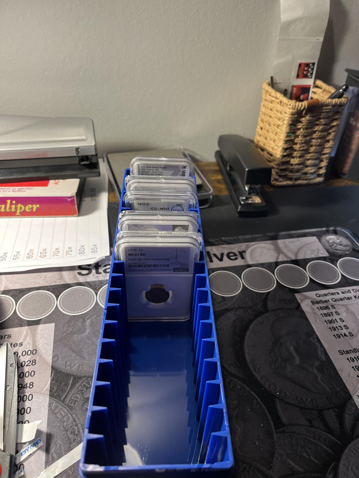 Plastic Coin Slab Storage Box, Coin Storage Box Case for NGC, PCGS, PMG, and Premier Coin Holders, Coin Holder Organizer Boxes with 20 Slots, Only Box, Blue customer photo 2
