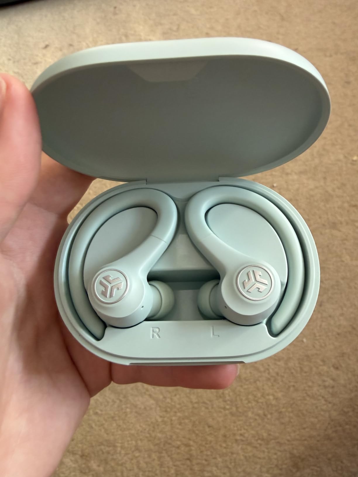 JLab, Go Sport+, True Wireless Workout Earbuds, Bluetooth Sport Earbuds, Clear Calling, Sand customer photo 1