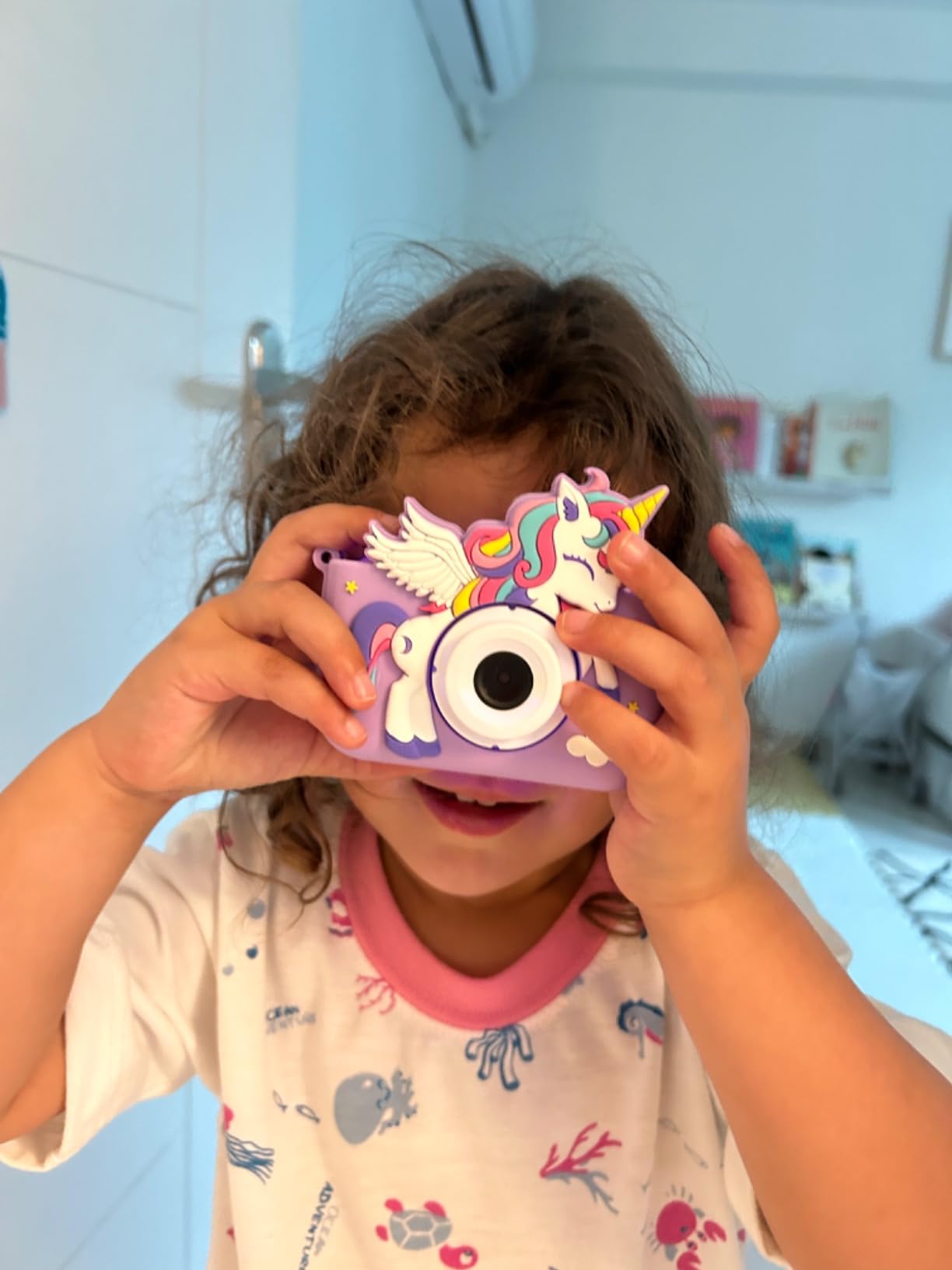 Unicorn Toys Camera for Kids Girls Age 3-8, Purple, Toddler Kids Digital Camera, Christmas Birthday Gifts, 1080P HD Selfie Video Camera with 32GB SD Card customer photo 2