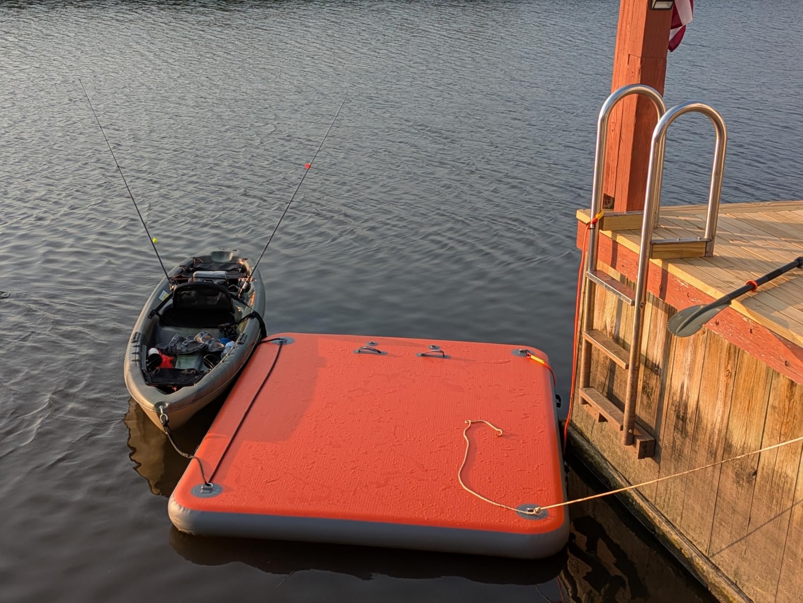 VOFiTNY Inflatable Floating Dock, Swim Platform Floating Dock for Lakes, Lake Floats for Adults, Island Raft Mat for Lake Beach Ocean, Non-Slip Surface customer photo 1