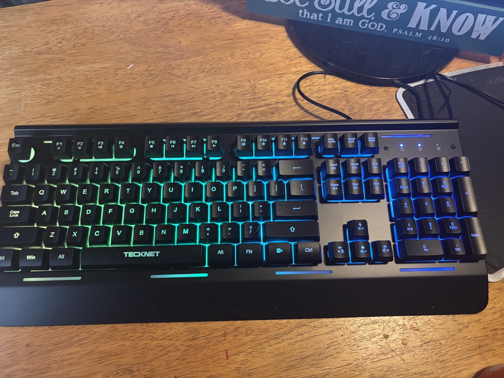 TECKNET Wired Gaming Keyboard, RGB Backlit Keyboard with Metal Panel Design | 15-Zone RGB Illumination, Whisper Quiet Design, IP32 Water Resistance, 25 Anti-ghosting Keys, Ergonomic Design customer photo 1