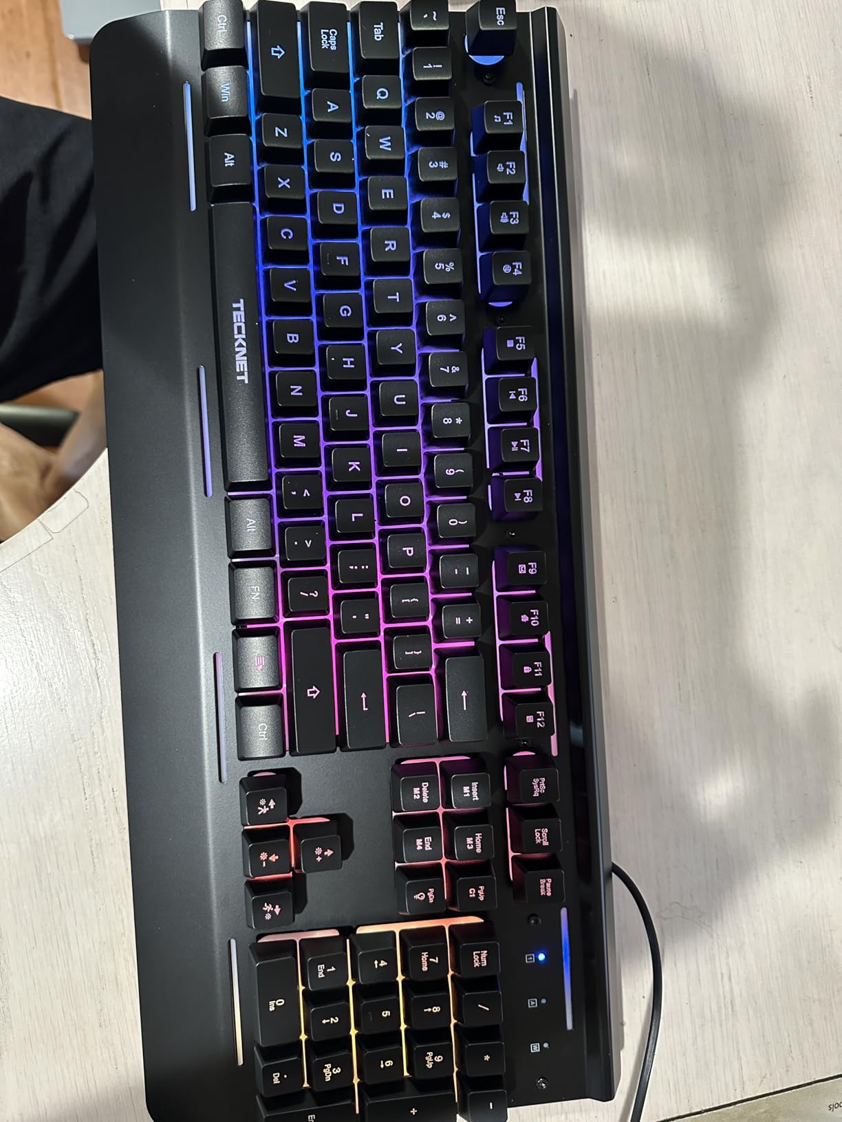 TECKNET Wired Gaming Keyboard, RGB Backlit Keyboard with Metal Panel Design | 15-Zone RGB Illumination, Whisper Quiet Design, IP32 Water Resistance, 25 Anti-ghosting Keys, Ergonomic Design customer photo 2