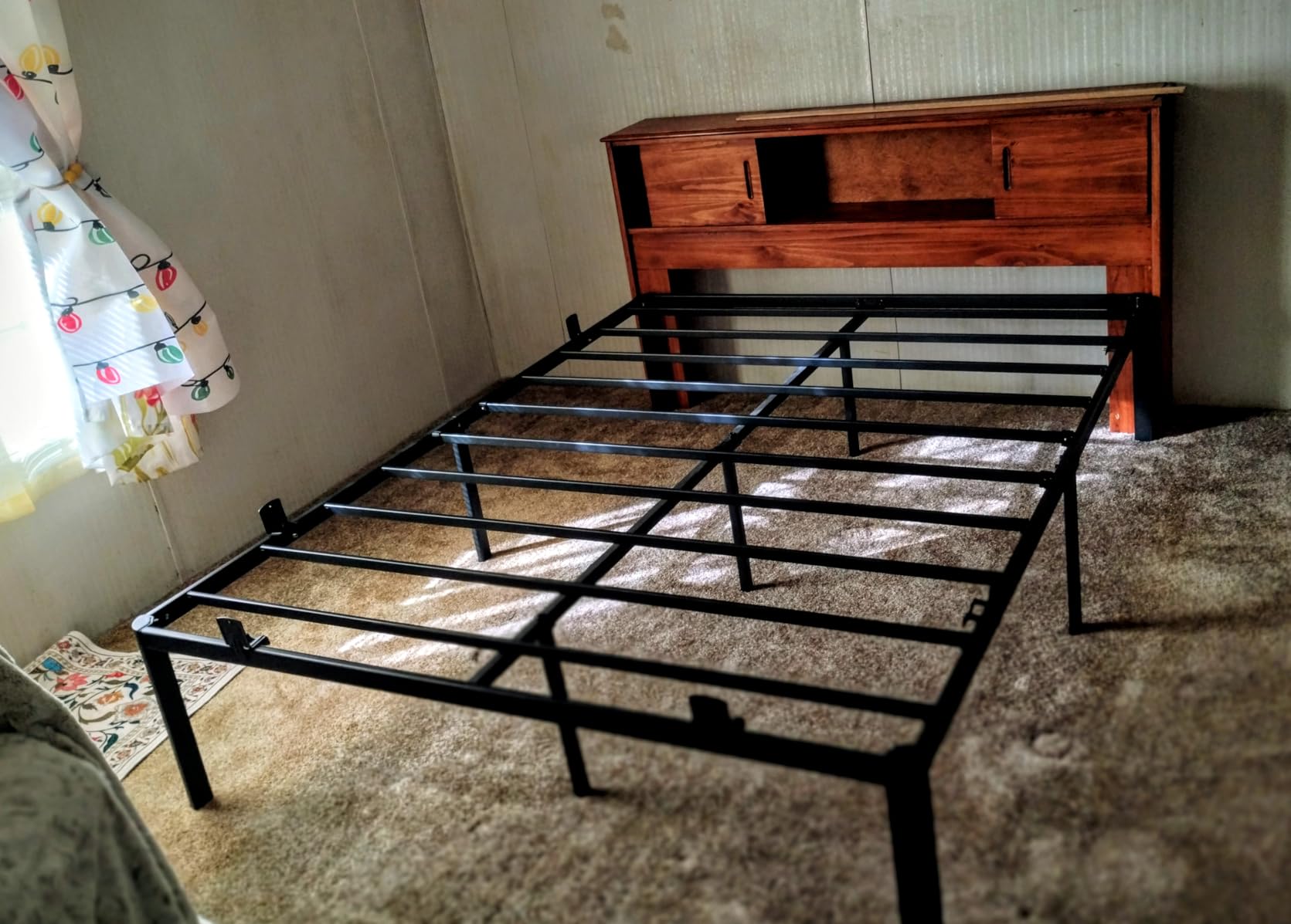 Van 16 Inch Full Metal Platform Bed, Steel Slat Support, No Box Spring Needed, Eco Friendly WonderBox Packaging, Easy Assembly, Black customer photo 2