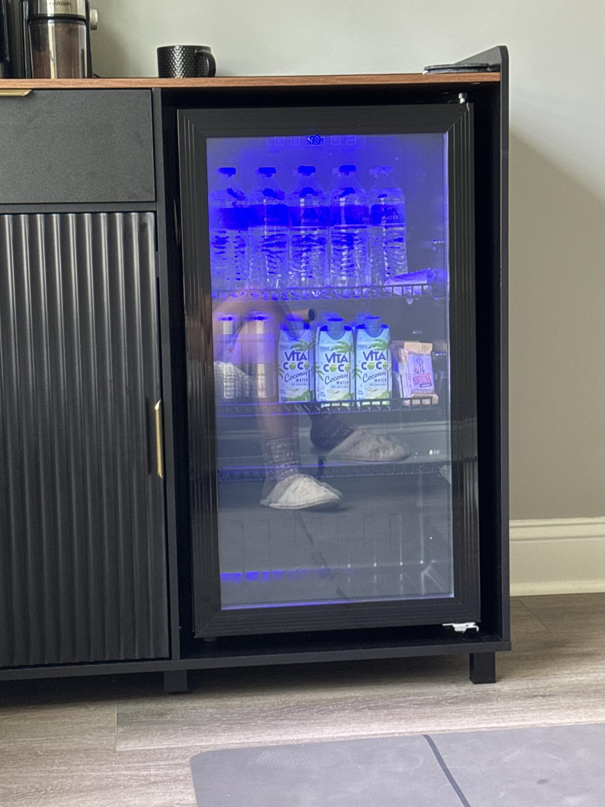 3.2 Cuft Beverage Fridge, 130 Can Mini Fridge With Glass Door, Black | Adjustable Shelves for Wine & Beer, Digital Temp Display, Freestanding for Home & Office, Quiet Compressor Cooling customer photo 2