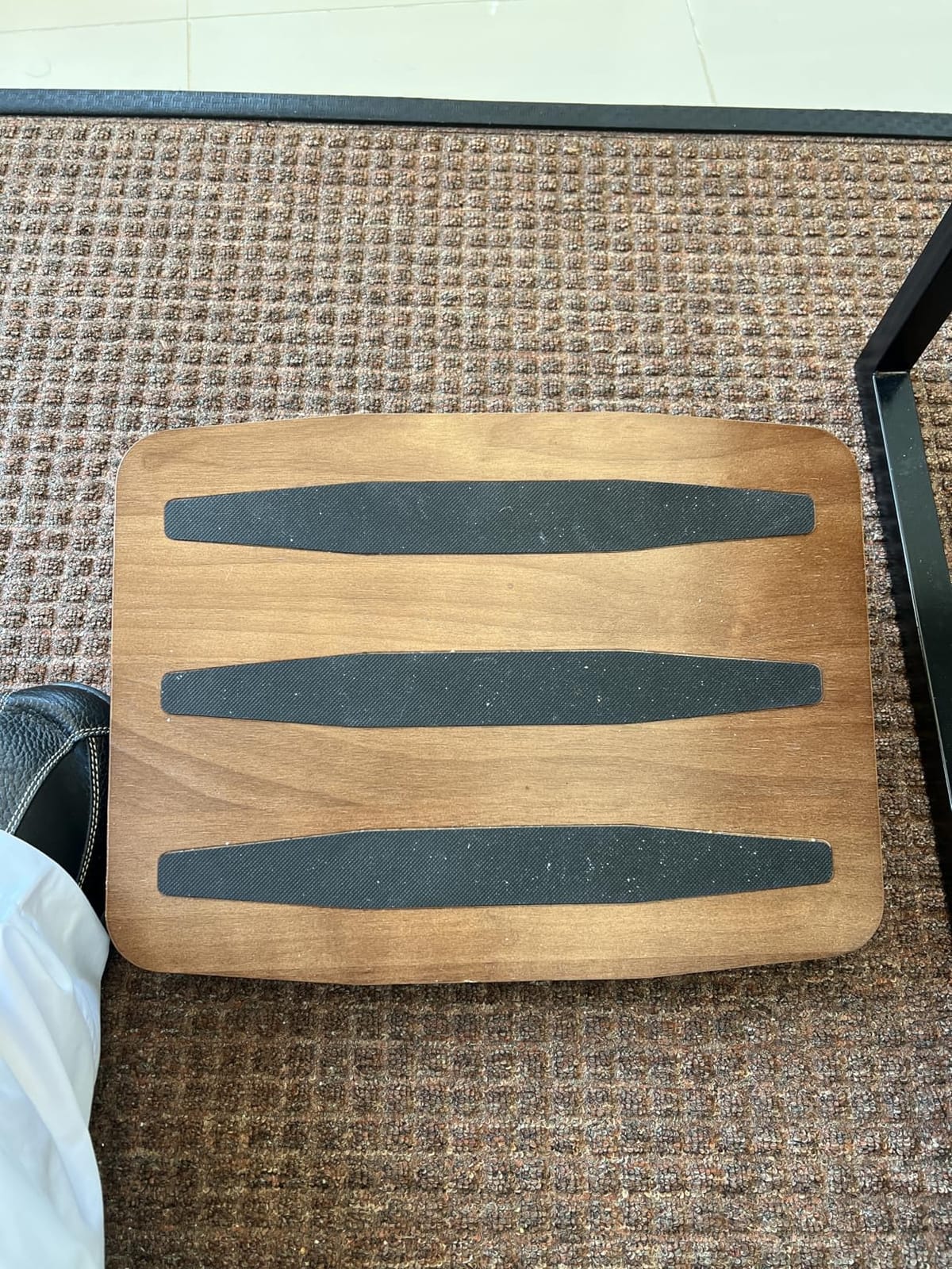 Adjustable Under Desk Foot Stool - Ergonomic Foot Rest with 7 Angles - Walnut customer photo 2