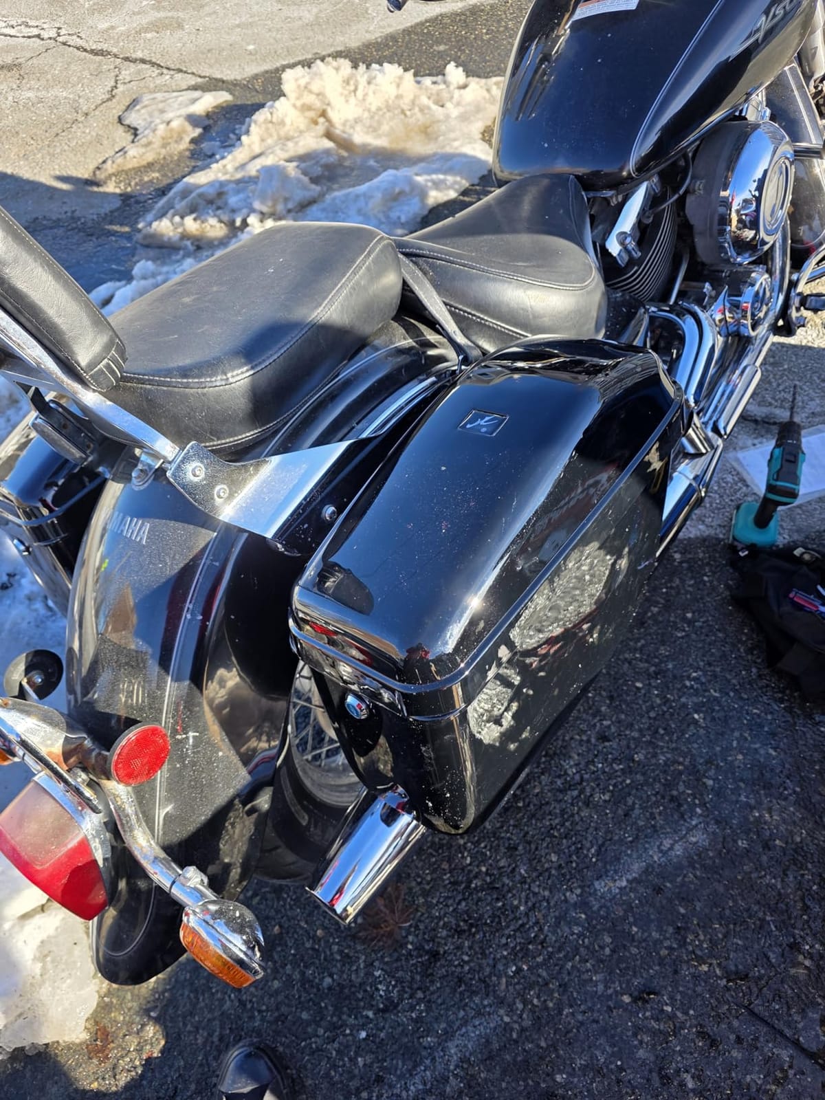 ECOTRIC 45L Motorcycle Hard Saddle Bags W/Lock Compatible with Honda Shadow | Compatible with Harley Davidson Kawasaki Vulcan VN Saddle Bags Trunk; Storage Carrier w/Mounting Kit Plastic customer photo 1