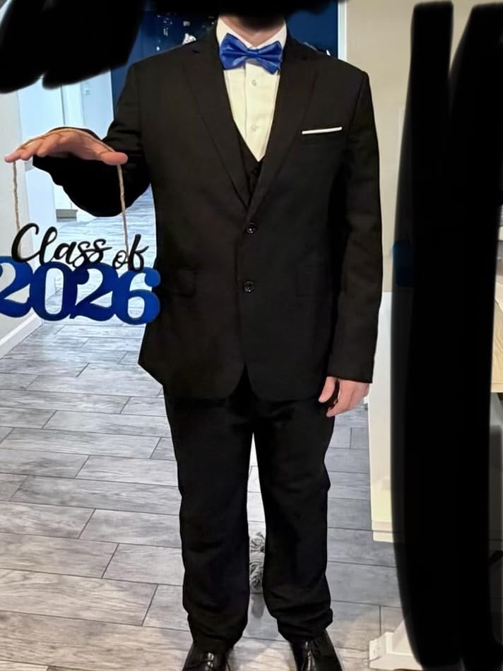 MAGE MALE Mens 2 Button 3-Piece Suits Slim Fit Tuxedo Set Wedding Business customer photo 1