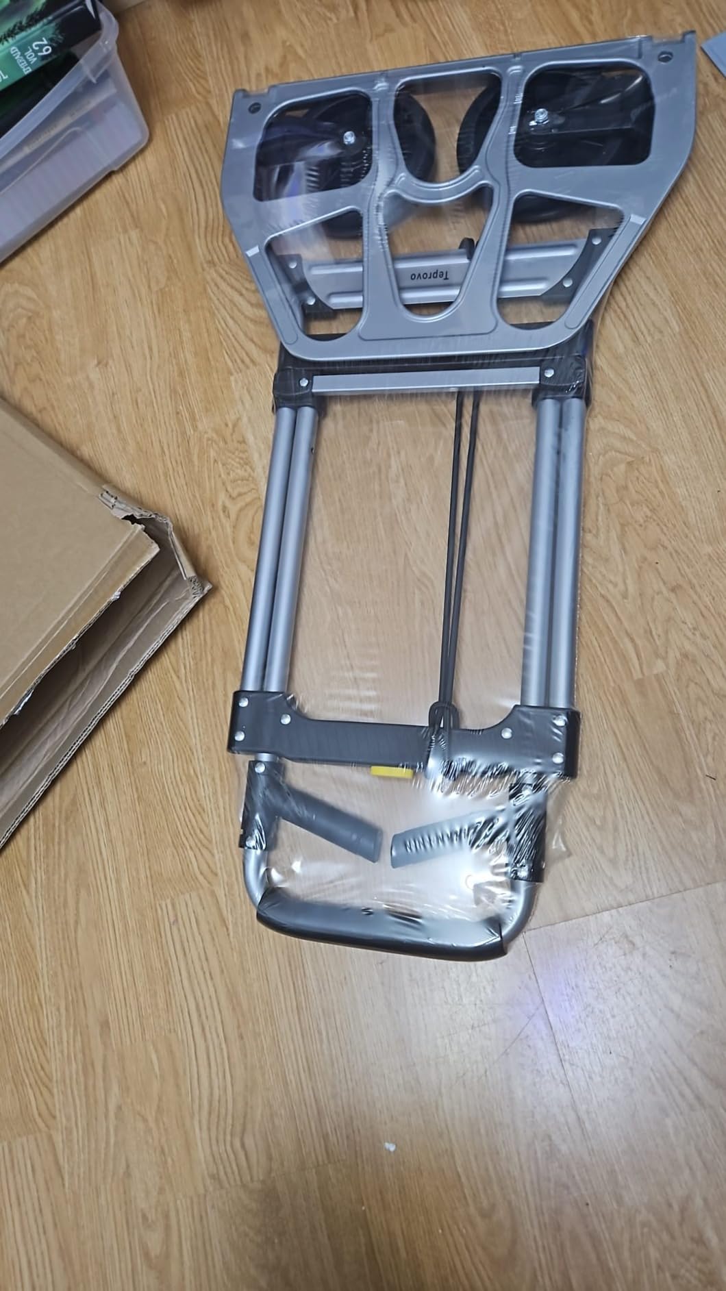 Teprovo Folding Hand Truck Dolly Cart, 340LB Capacity Portable Aluminum Dolly Cart with Telescoping Handle and 7 Inch Rubber Wheels for Moving,Shopping,Travel,Office Use customer photo 1