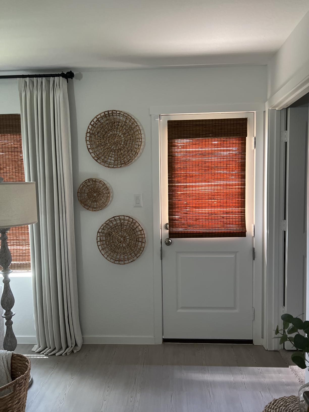 LazBlinds Cordless Bamboo Roman Shades, 34.5x48, Highfield Teak | Privacy Blinds for Interior Windows, Room Darkening Roll Up Bamboo Blinds for Home & Patio customer photo 2