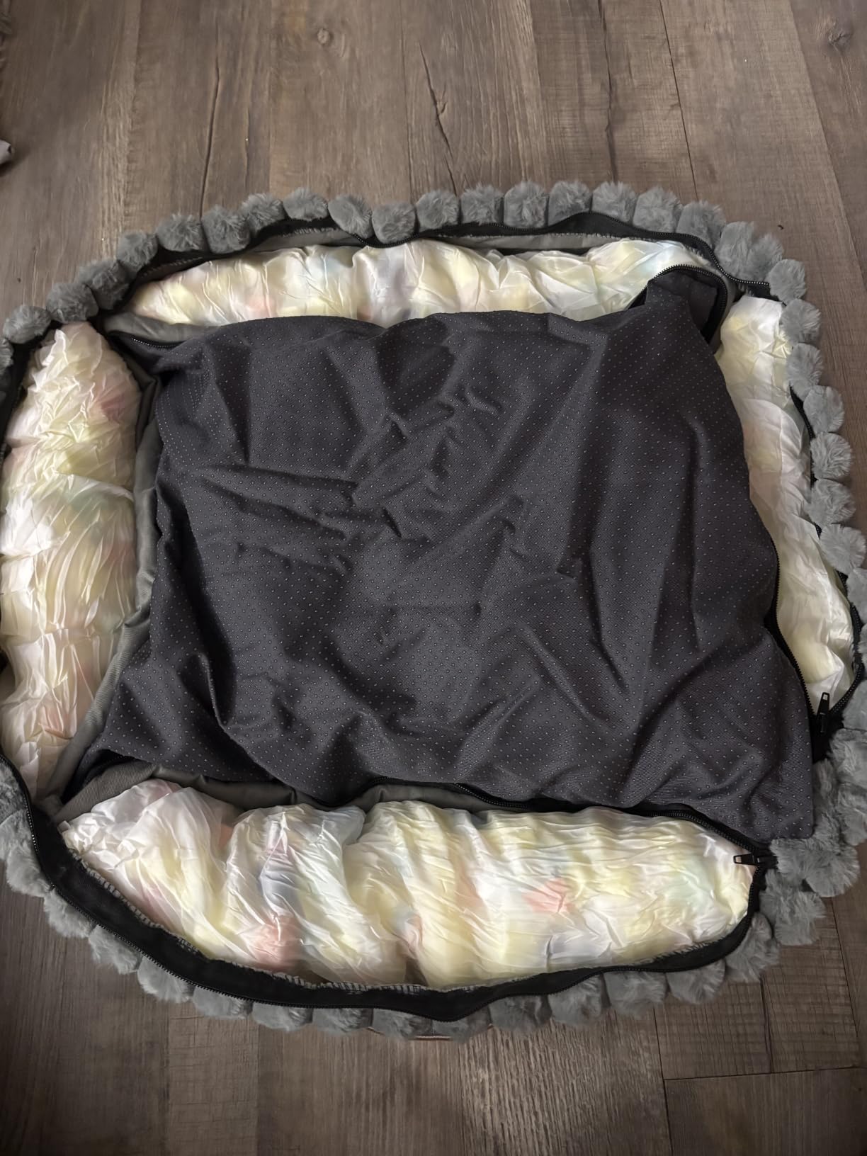 Bedsure ComfyFleece Cute Dog Bed for Small Medium Dogs Washable, 25in Cream | Furry Puppy Beds, Square Rectangle Orthopedic Corduroy Aesthetic Pet Beds, Removable Zipper Cover, Non-Slip Bottom, Up to 15 Lbs customer photo 2