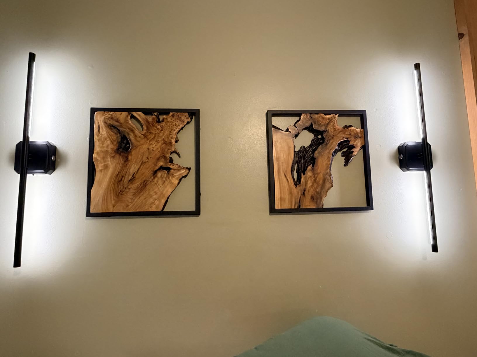 WELLAND Cedar Wall Sculptures, Set of 2, Live Edge Wood Art | Handcrafted live edge cedar wall sculptures showcase natural wood grain, making every piece truly one of a kind customer photo 2