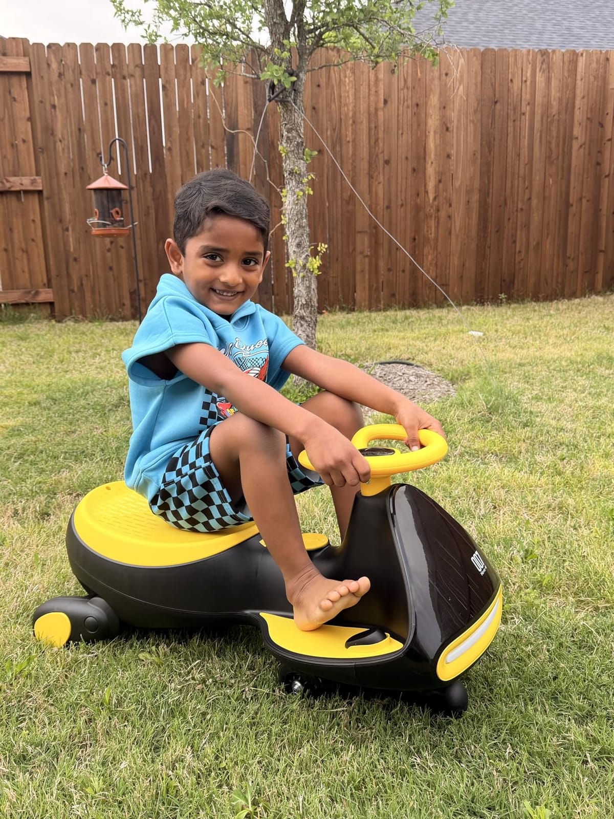 FanttikRide N7 Pro Electric Wiggle Car, Flashing Wheels, for Ages 3+, Blue | Max 4 Mph, Anti-Rollover, Kids Car with Bluetooth, Ride on Car with 150 Lbs, Easy Assembly, Indoor / Outdoor, CyberWiggle customer photo 1