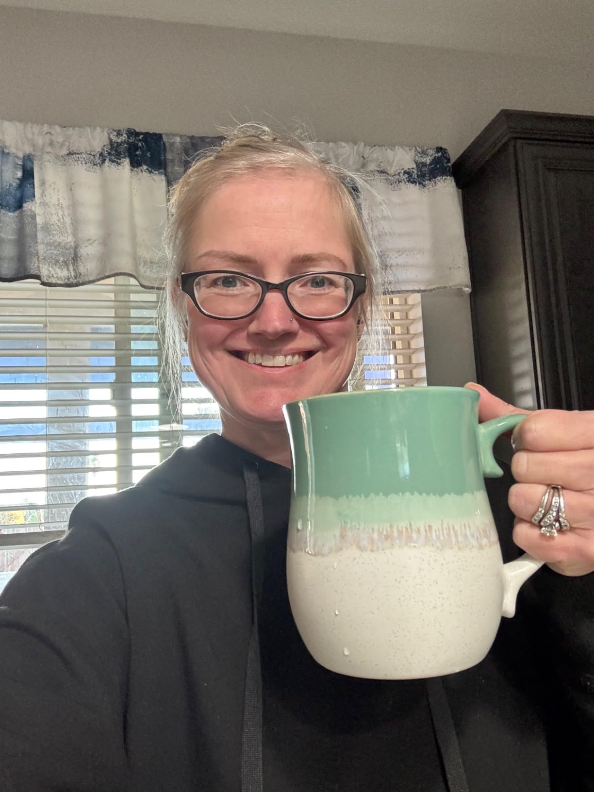 Bosmarlin Extra Large Ceramic Coffee Mug, 26 Oz, Dishwasher and Microwave Safe, Big Oversized Tea Cup, Reactive Glaze (Walnut) customer photo 2