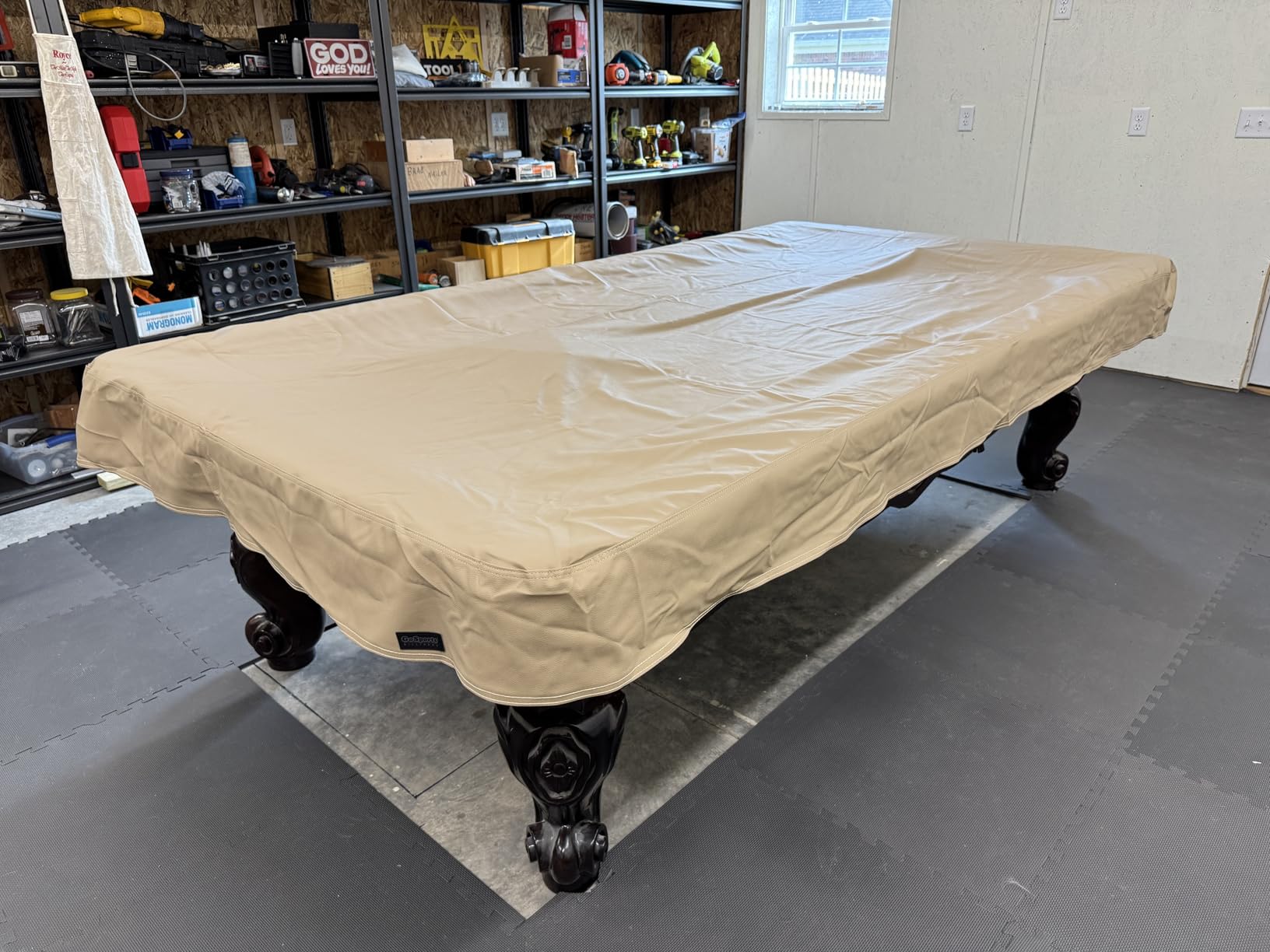 GoSports 8 ft Premium Leatherette Pool Table Cover - Waterproof & Tearproof - Heavy Duty Indoor & Outdoor Billiard Table Cover customer photo 2